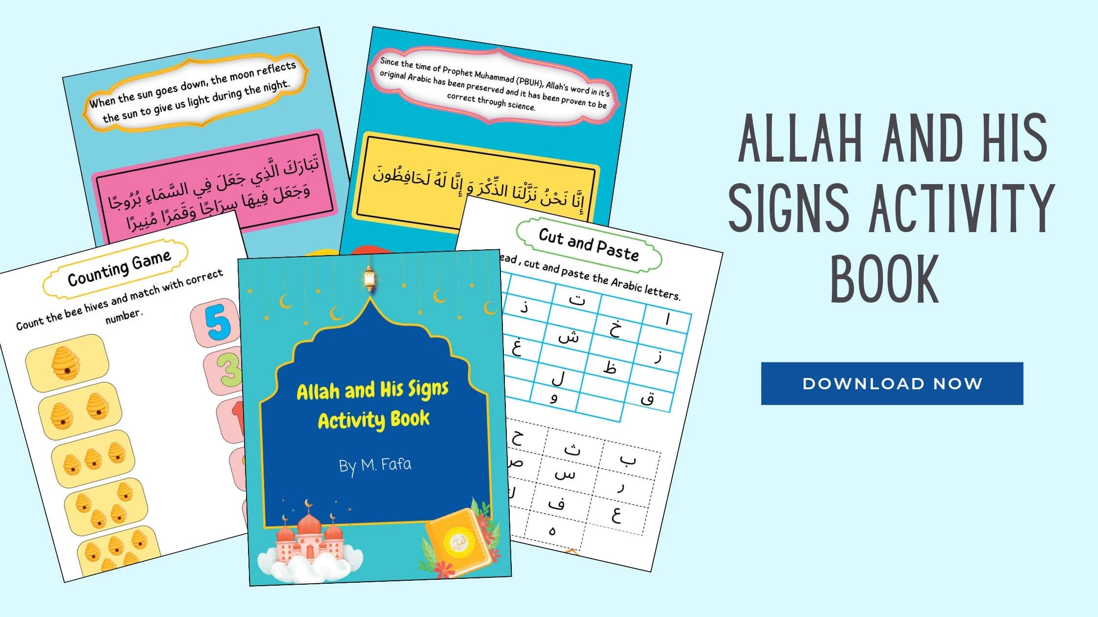 Allah and His Signs Islamic Activity Book - Kids Montessori Style Iman Building Activity Book (Instant Download)(Hardcopy w/Amazon see link)