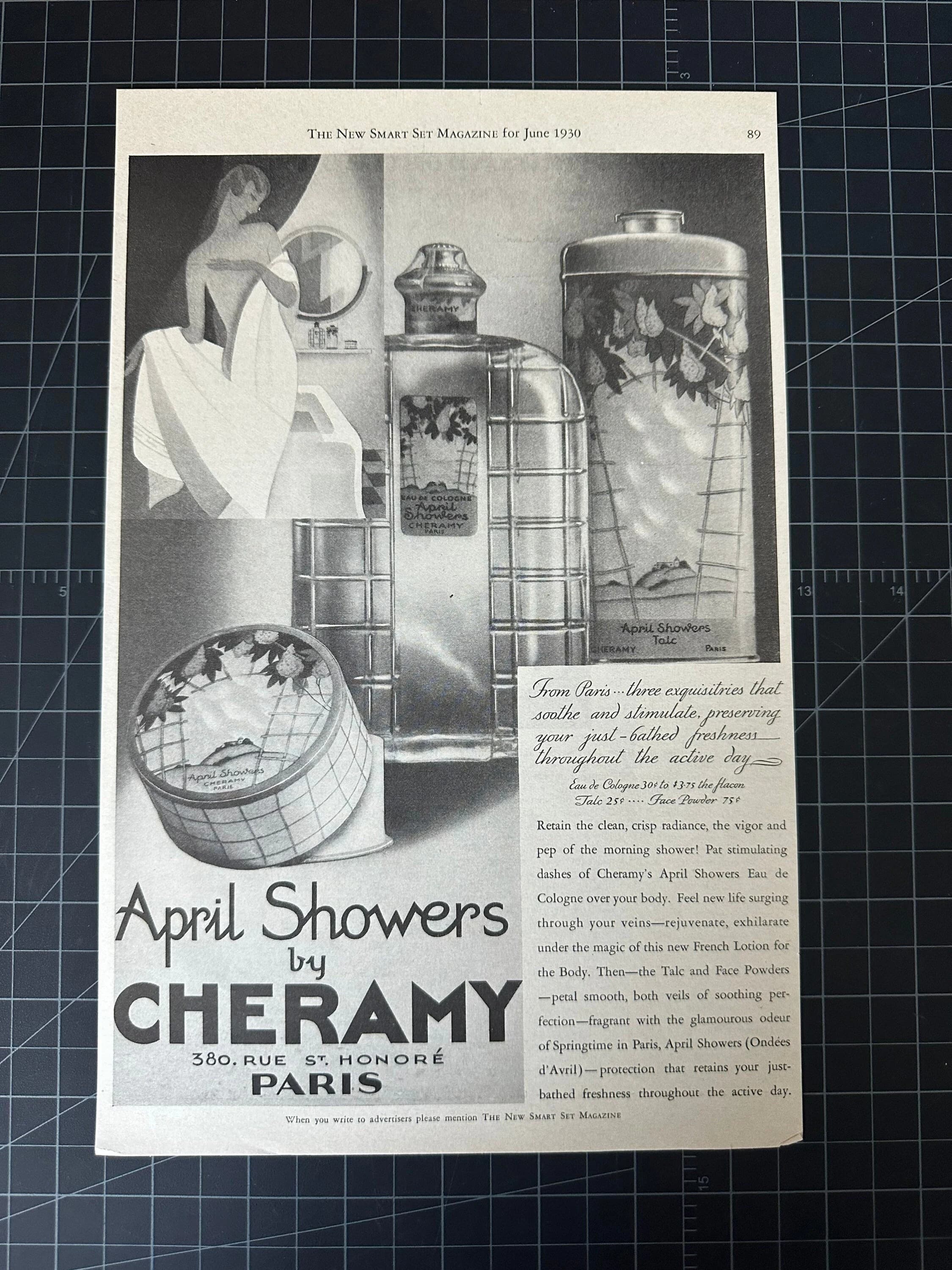 Vintage 1930 Chermany Perfume Original Print Ad