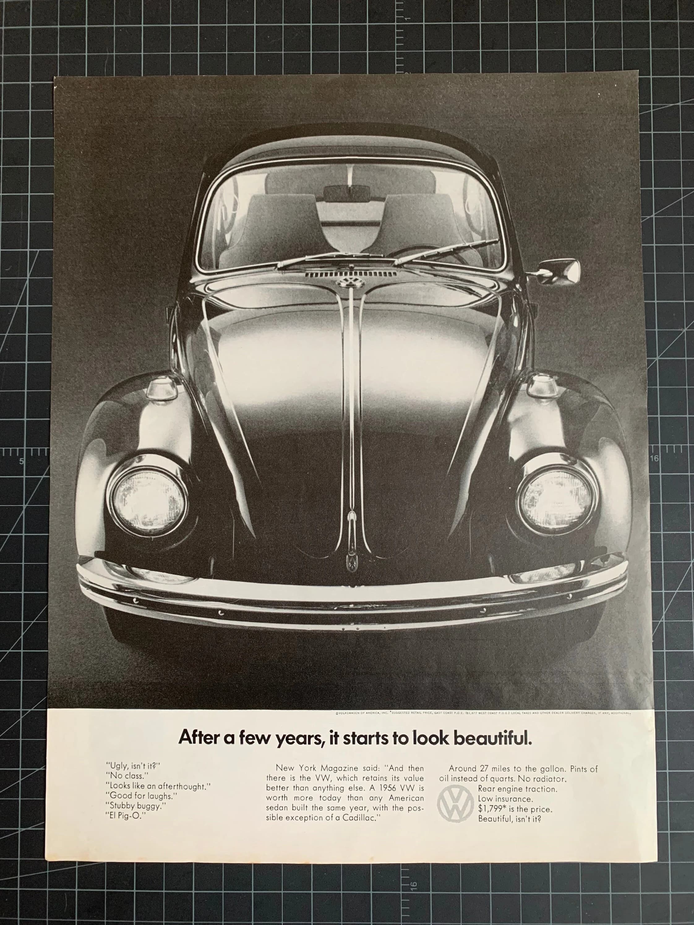Vintage 1960s Volkswagen Original Print Ad