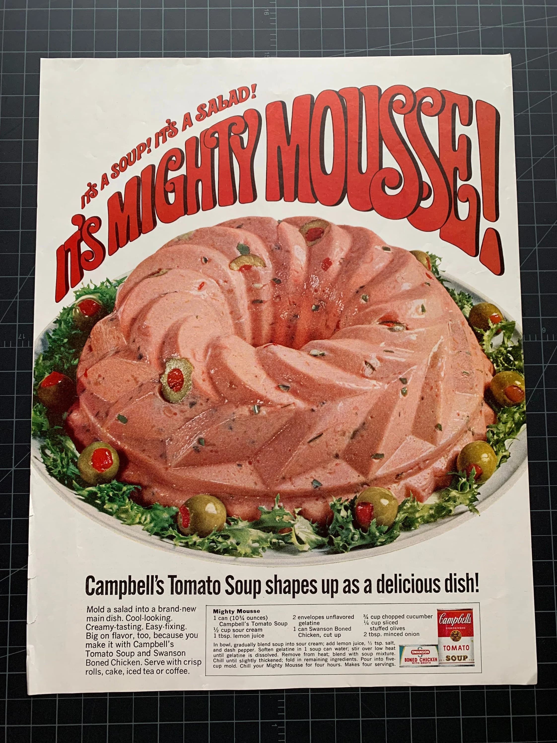 Vintage 1967 Campbell’s Soup Mousse Original Print Ad