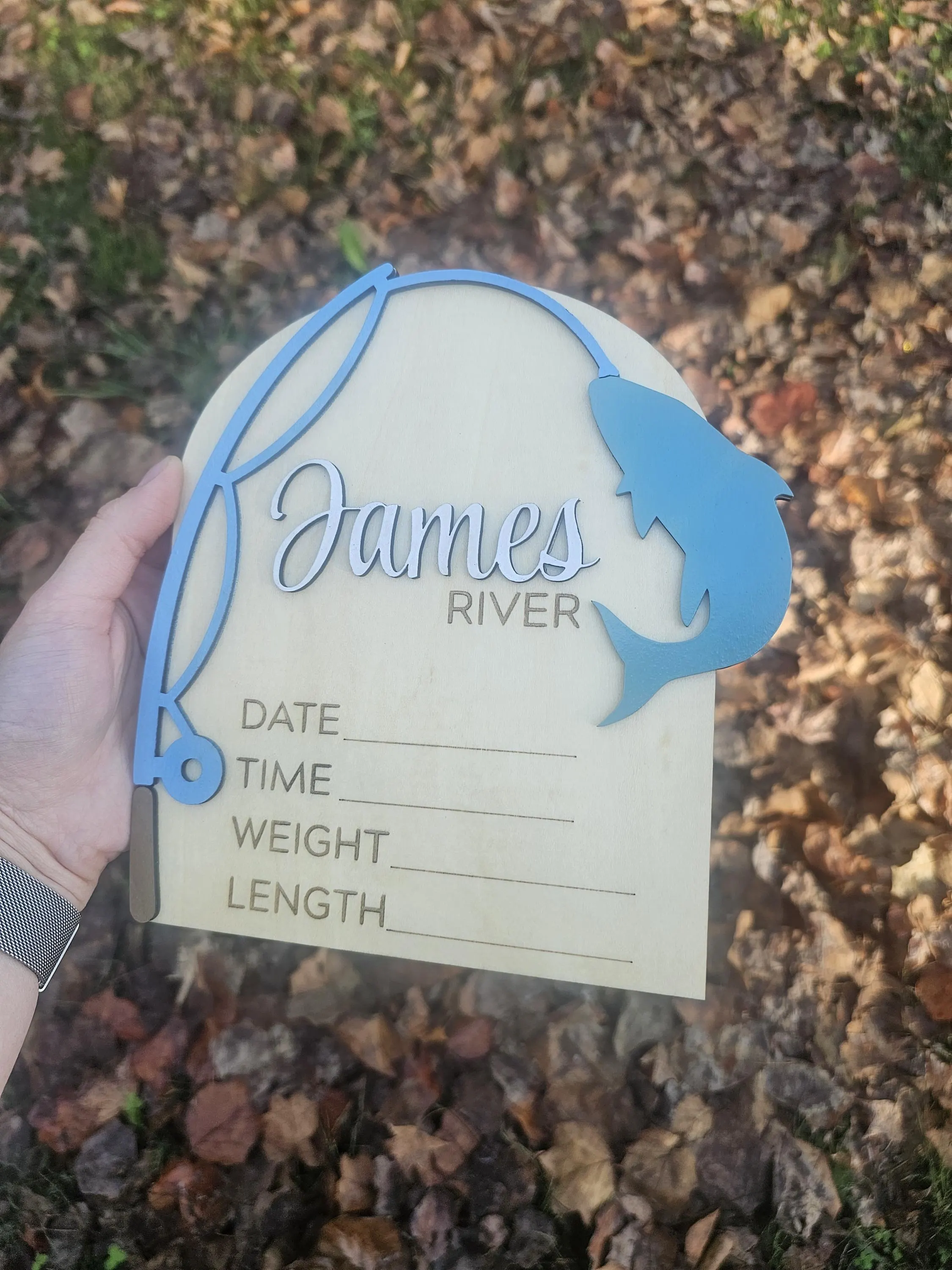 Our Greatest Catch Announcement | Fishing Pole Name Sign, Baby Shower Gift - image 5