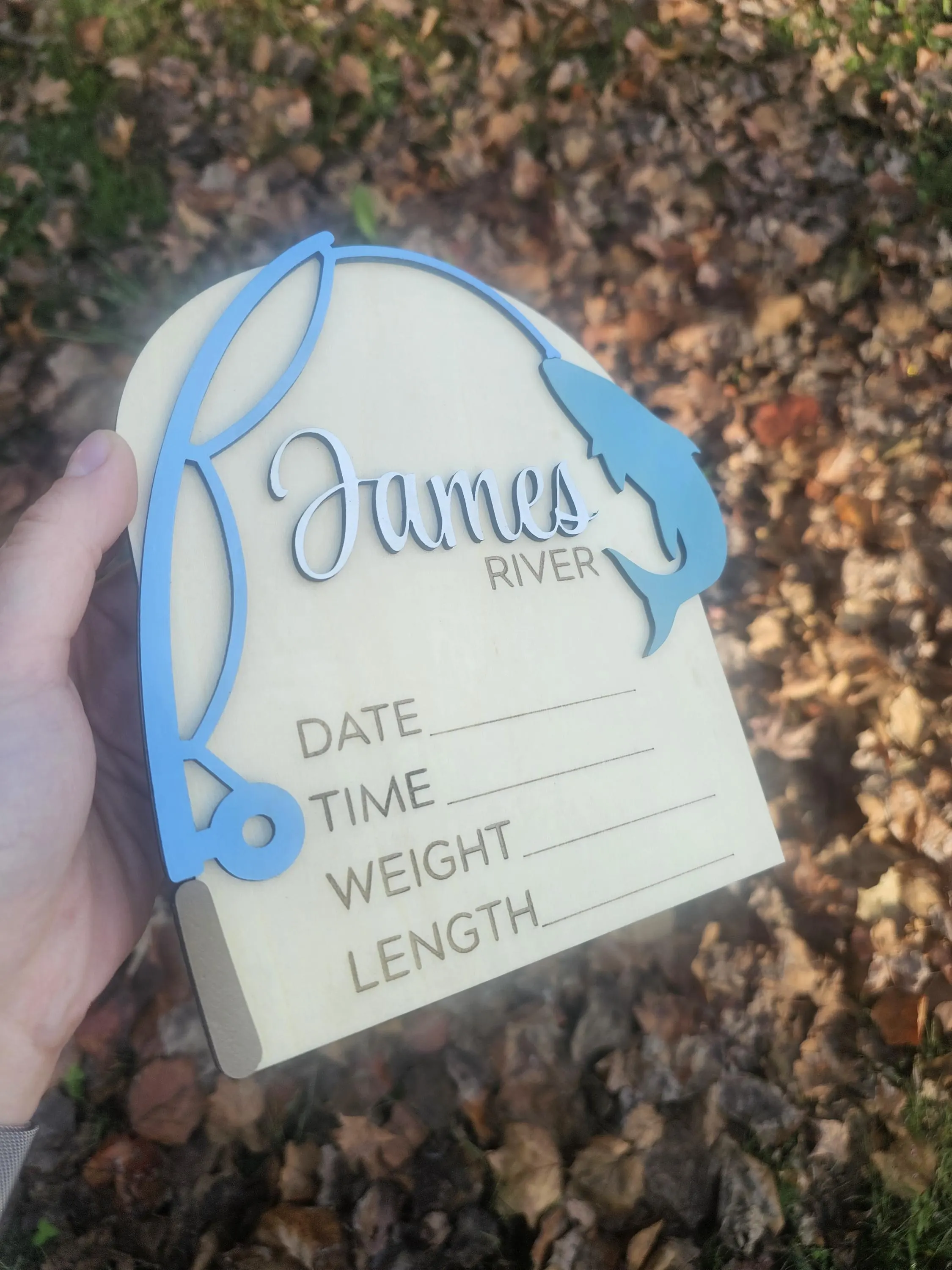 Our Greatest Catch Announcement | Fishing Pole Name Sign, Baby Shower Gift - image 3