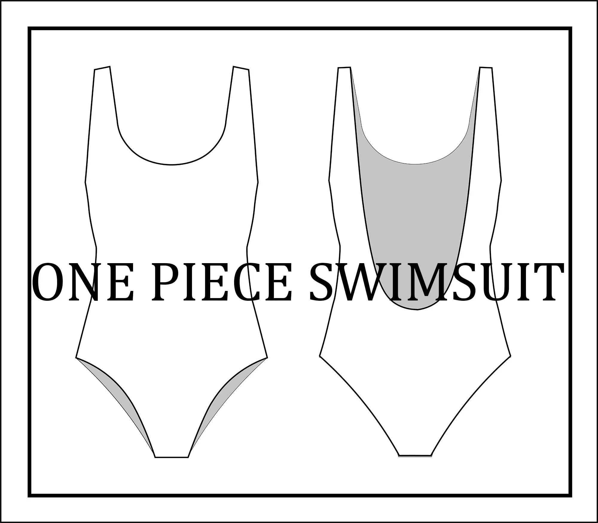 Swimsuits set bundle vector -bikini fashion flat sketch for adobe illustrator - technical drawing - bikini template - womens swimsuit sketch - image 3