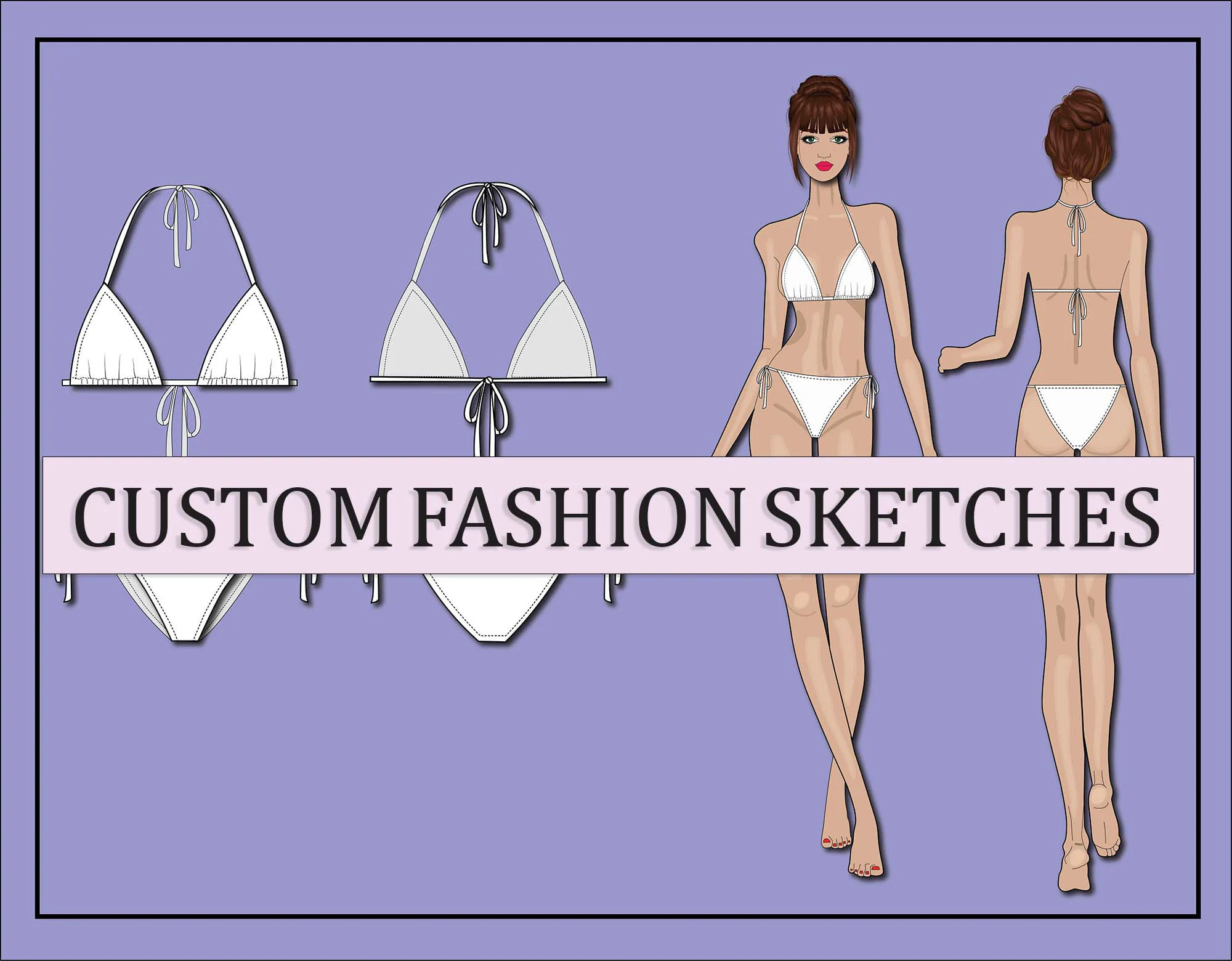 Custom Fashion Technical Drawing: Personalized CAD Sketches