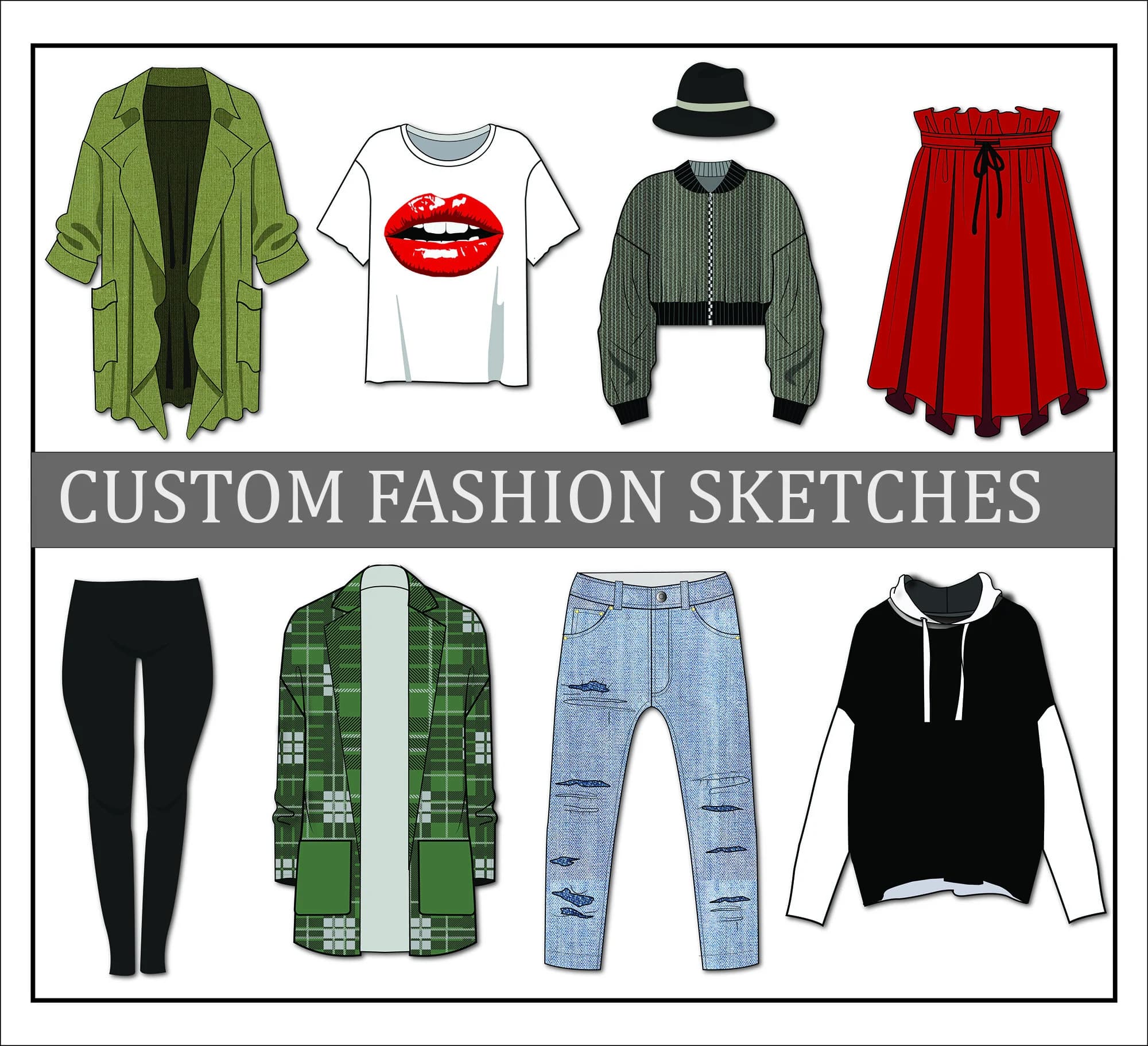 Custom Fashion Technical Drawing: Personalized CAD Sketches - image 2