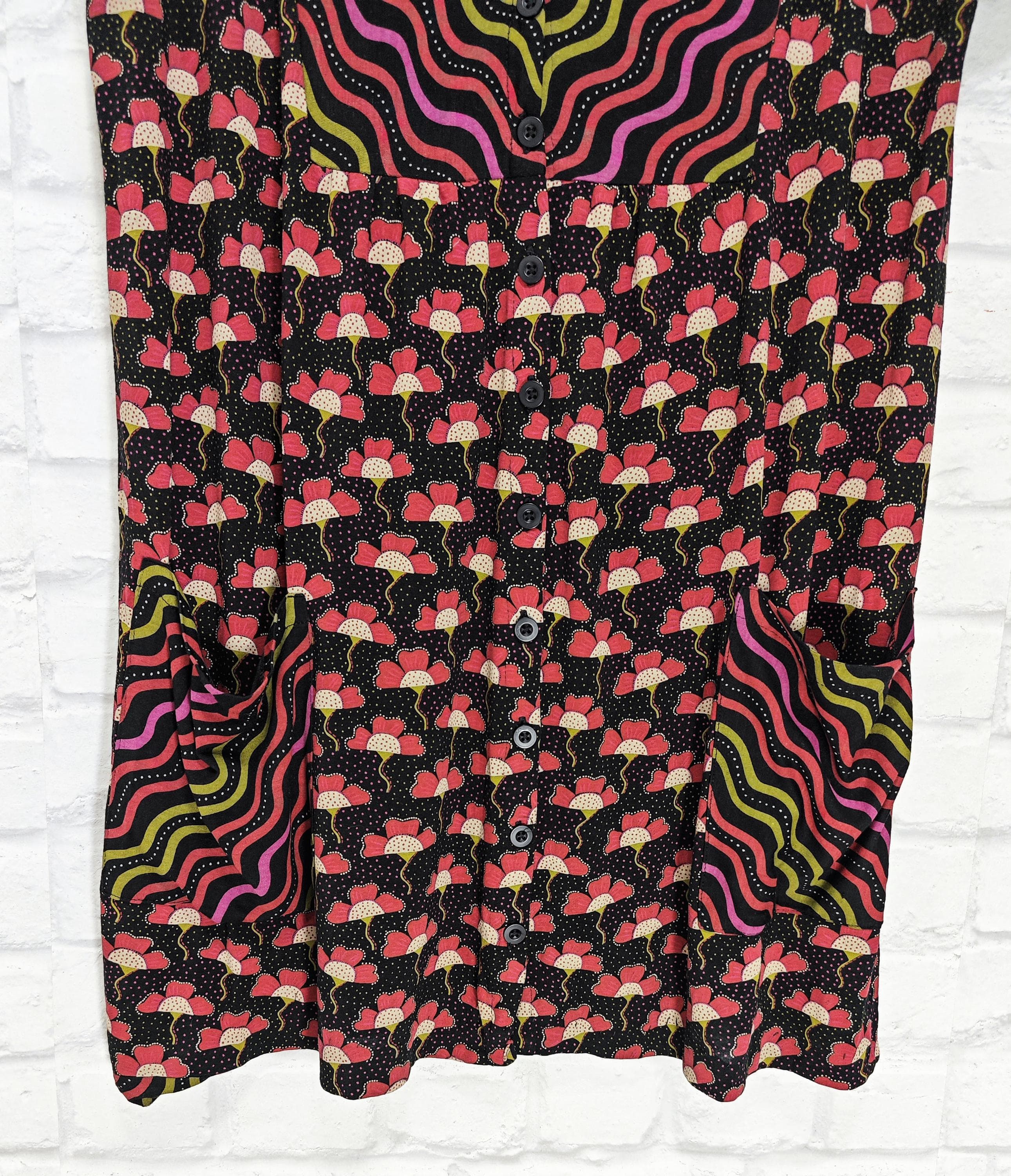 Gudrun Sjoden Floral Tunic Short sleeve Pockets size L - image 4