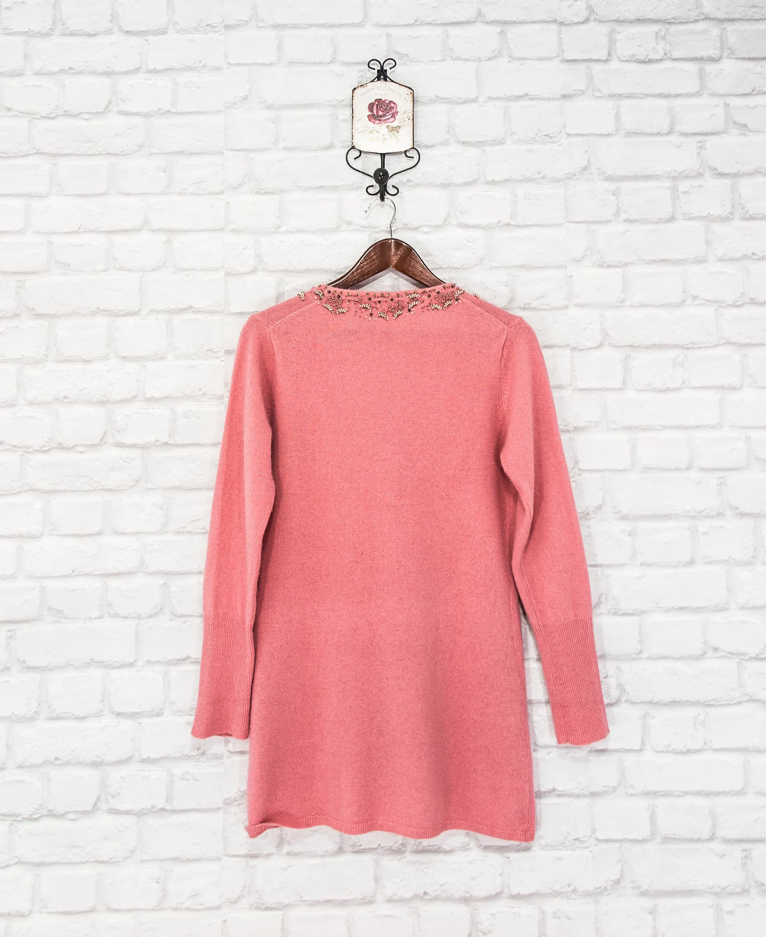 Vintage NOA NOA Dreams Angora/Wool Knit Embellished Beaded Cardigan Sweater size M - image 4