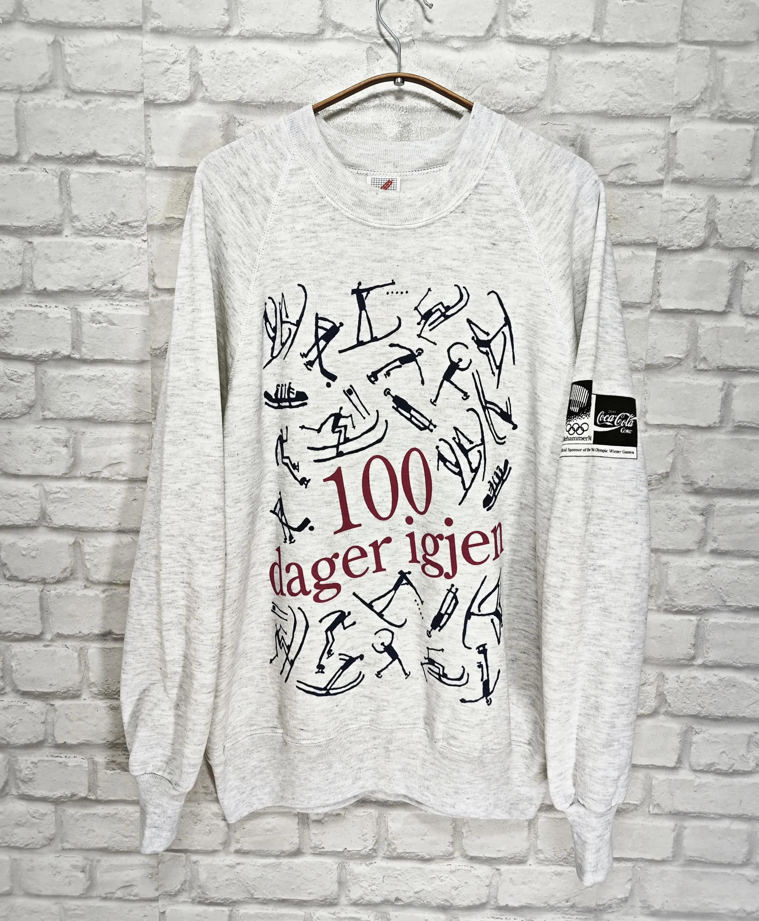 Jerzees Lilehammer 94's Vintage Made in USA Olympic Games Retro Coca Cola Top Sweatshirt Size XL - image 3