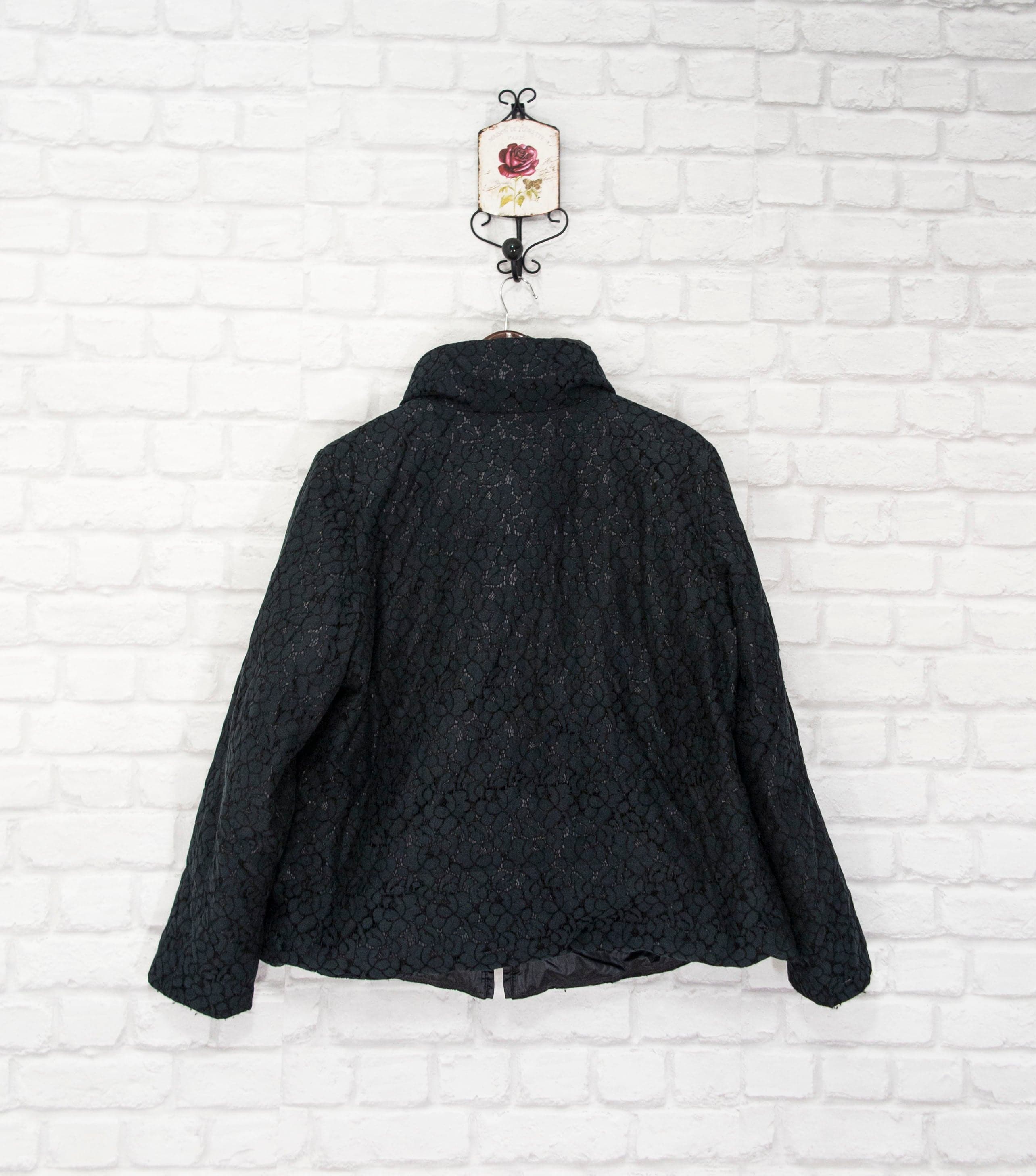 Voyage by Marina Rinaldi Womens Black Lace Jacket Coat Padded size MR21/UK16/US12/XL - image 5