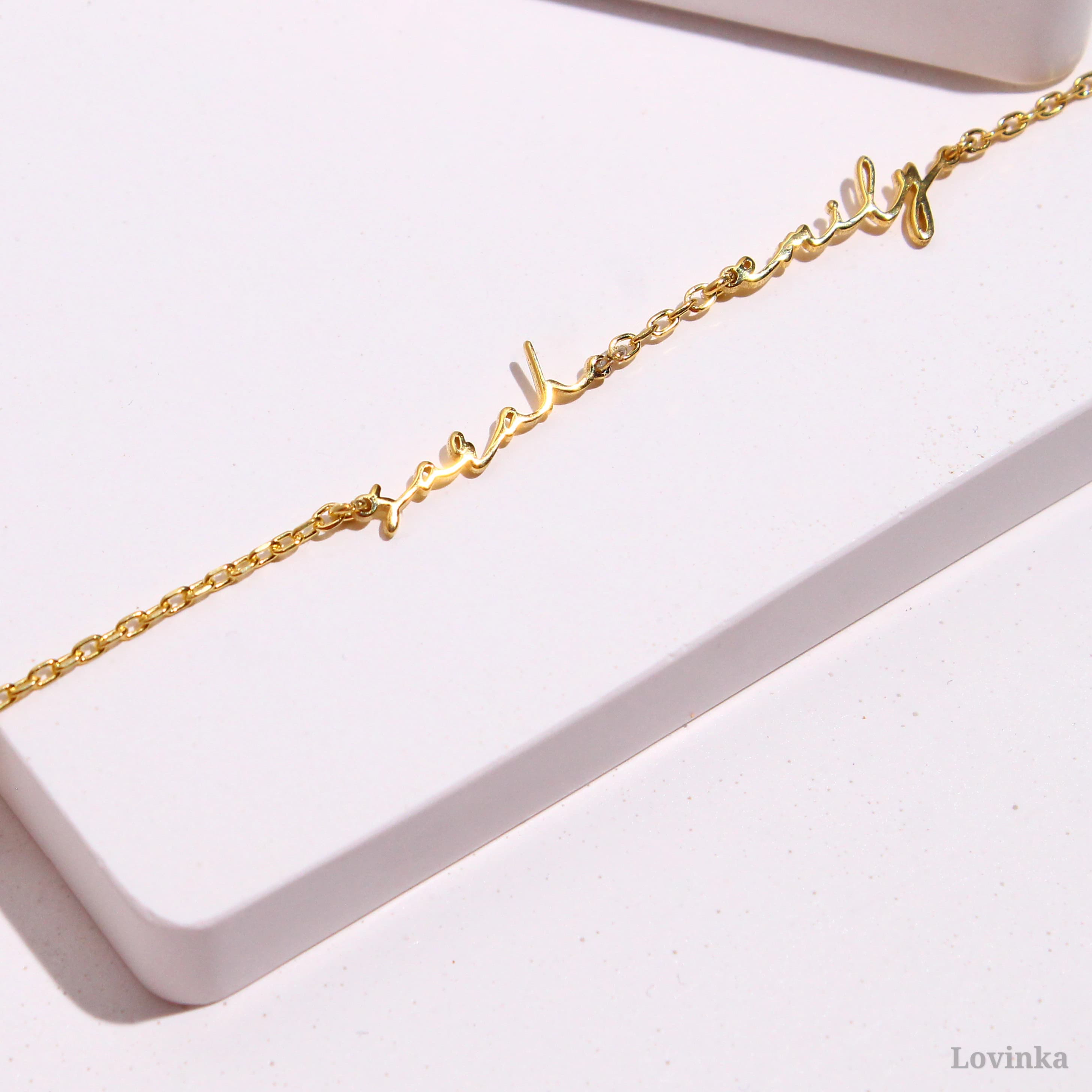 14K Gold Name Bracelet- Personalized Multiple Name Jewelry, Custom Name Bracelet for Mom, Dainty Gift for Women - image 3