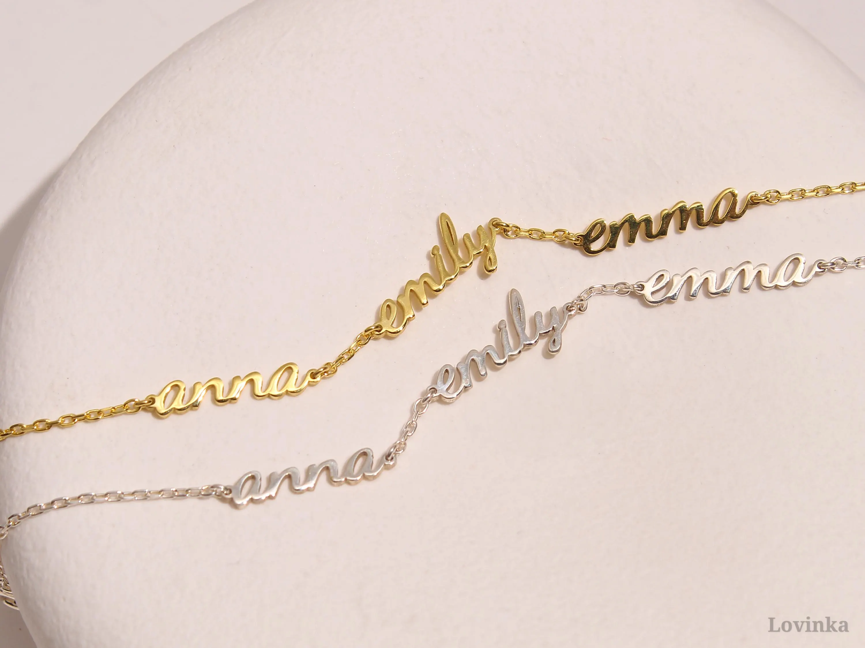 Custom Multiple Name Bracelet - Personalized Layering Bracelet, Dainty Gift for Her, Christmas Jewelry - image 4