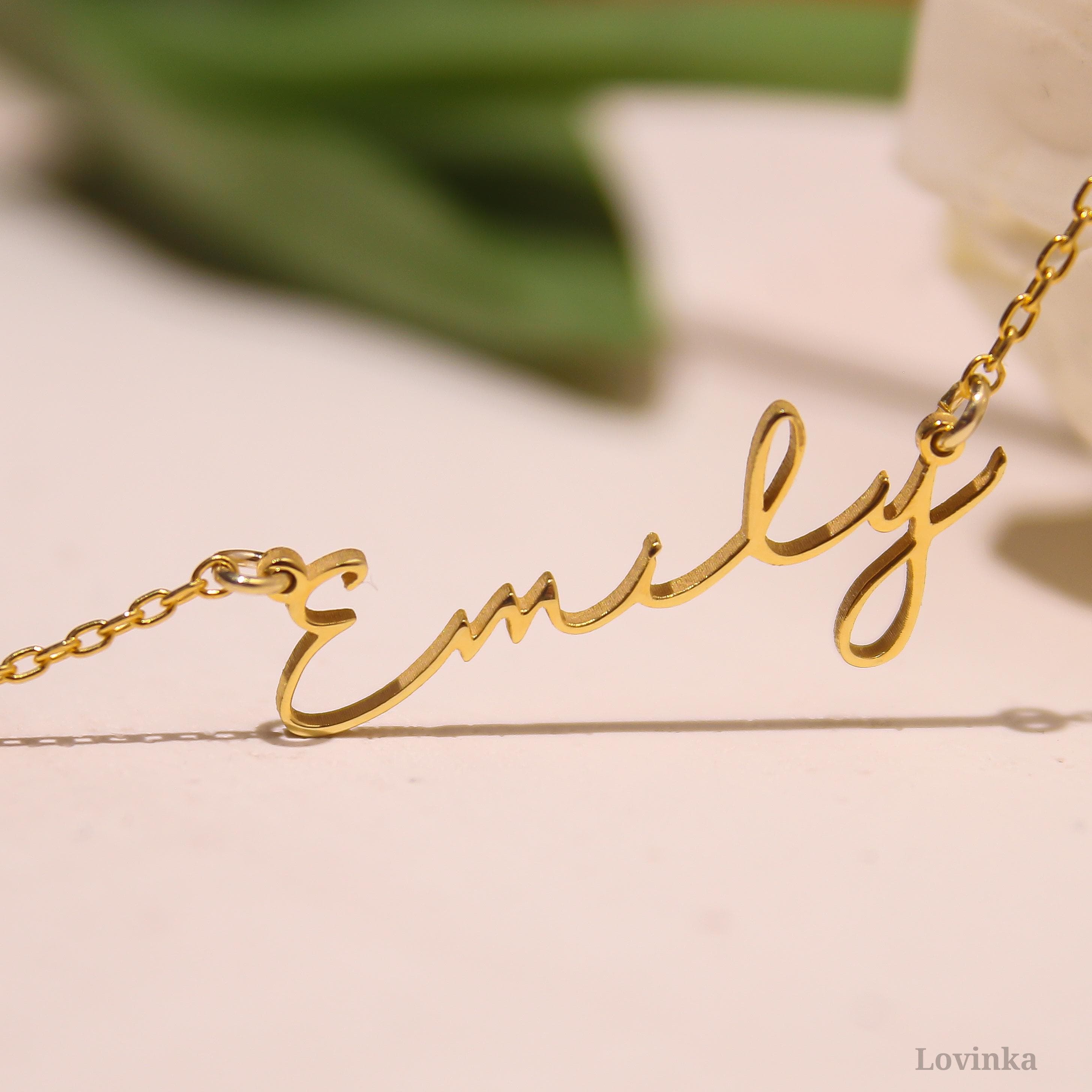 14k Solid Gold Name Necklace - Personalized Real Gold Jewelry – Custom Necklace-Gift for Her - image 3
