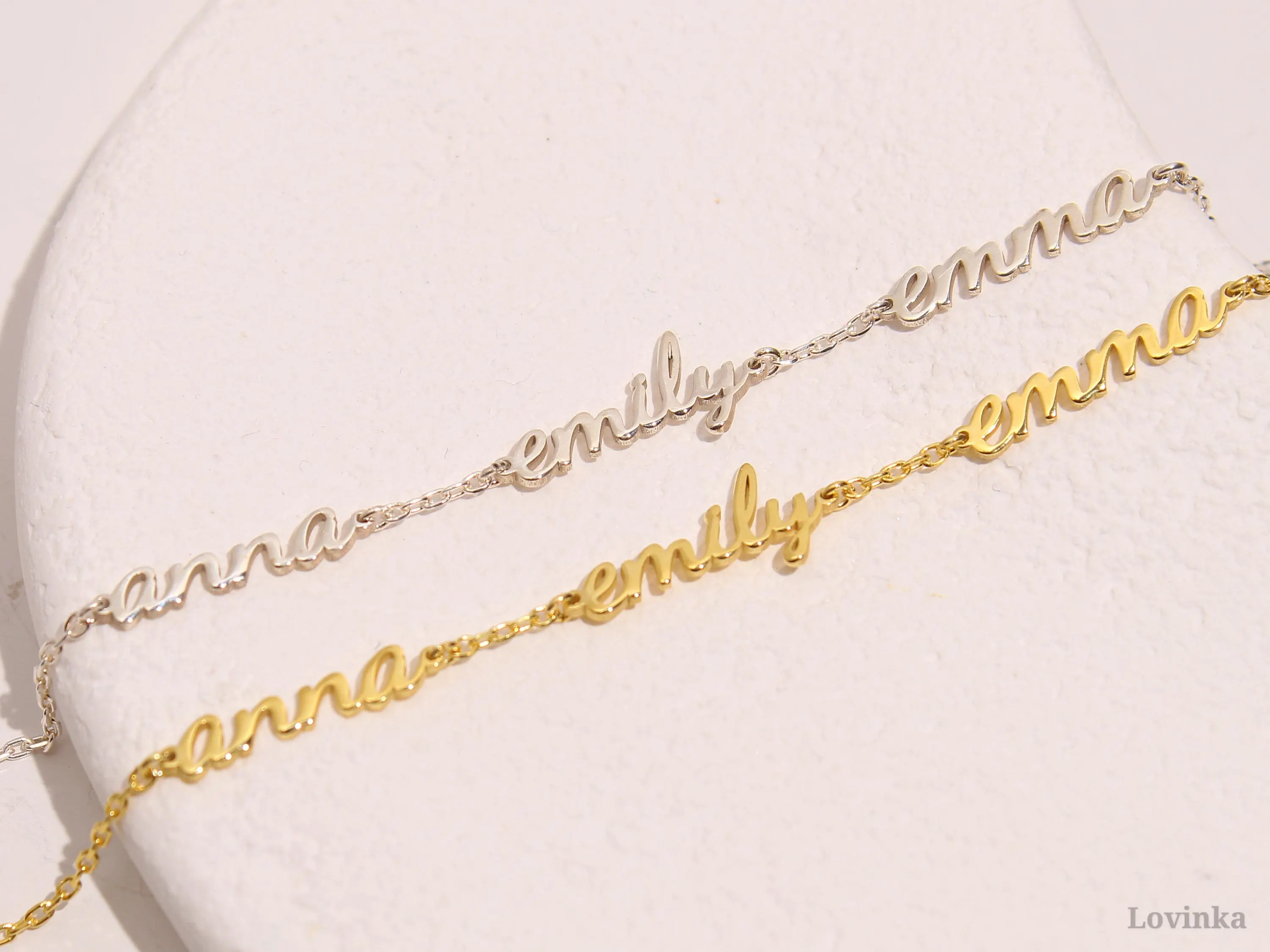 Custom Multiple Name Bracelet - Personalized Layering Bracelet, Dainty Gift for Her, Christmas Jewelry - image 2