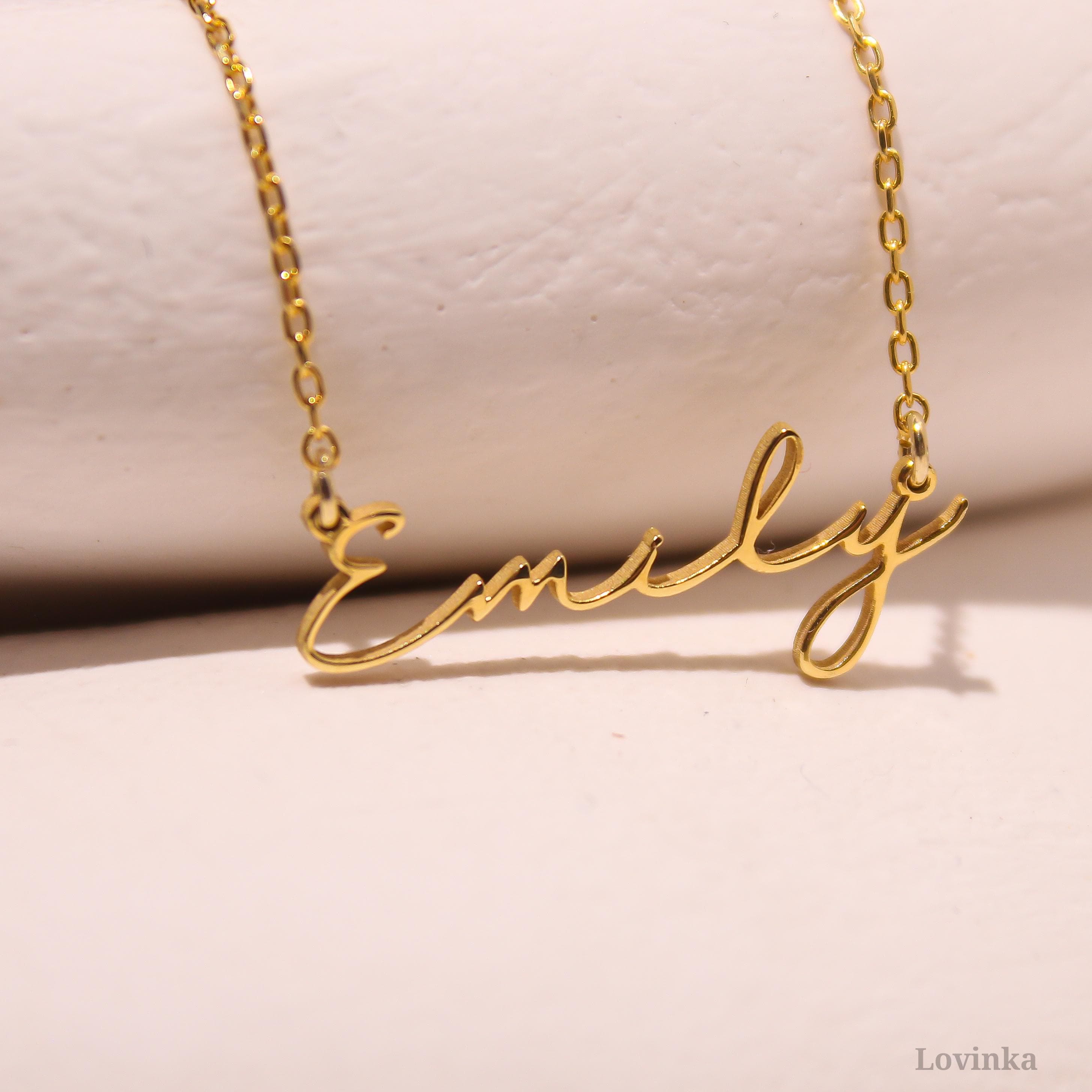 14k Solid Gold Name Necklace - Personalized Real Gold Jewelry – Custom Necklace-Gift for Her - image 4