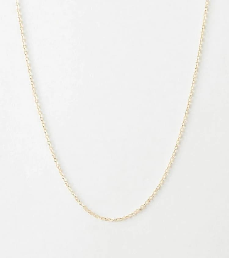 14K Solid Gold Dainty Chain Necklace ,Real Gold Simple Everyday Chain , Delicate Layering Necklace - image 3