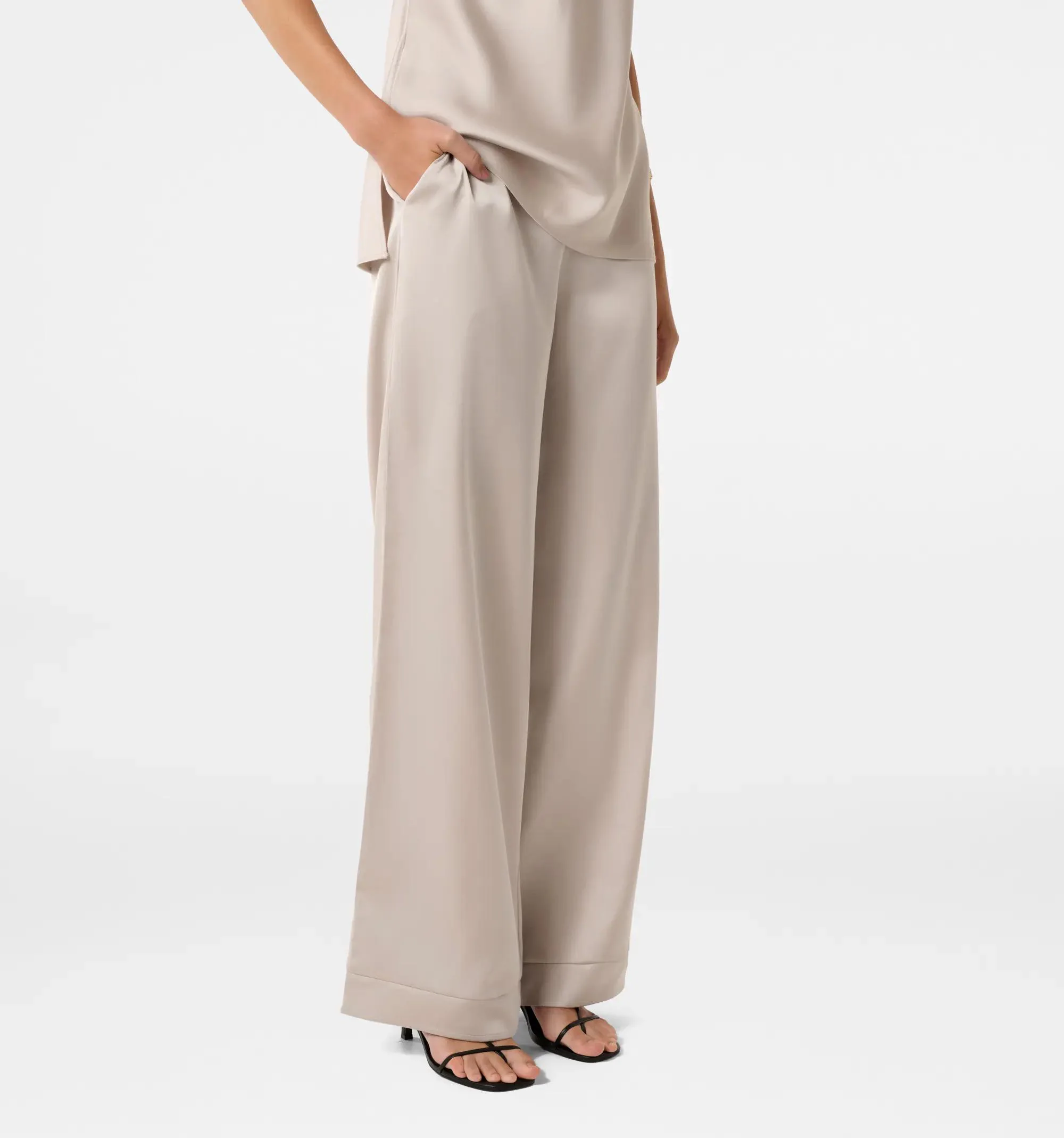 Custom Modal Silk Co-ord Set: Wide Leg Trousers, Strapless/Spaghetti Strap - image 2