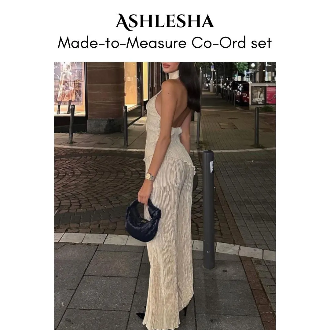 Made-to-Measure Co-ord Set: Wide Leg Trousers, Halter Neck Top (DM me ANY color of your choice) - image 4
