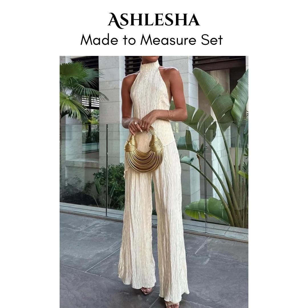 Made-to-Measure Co-ord Set: Wide Leg Trousers, Halter Neck Top (DM me ANY color of your choice) - image 3
