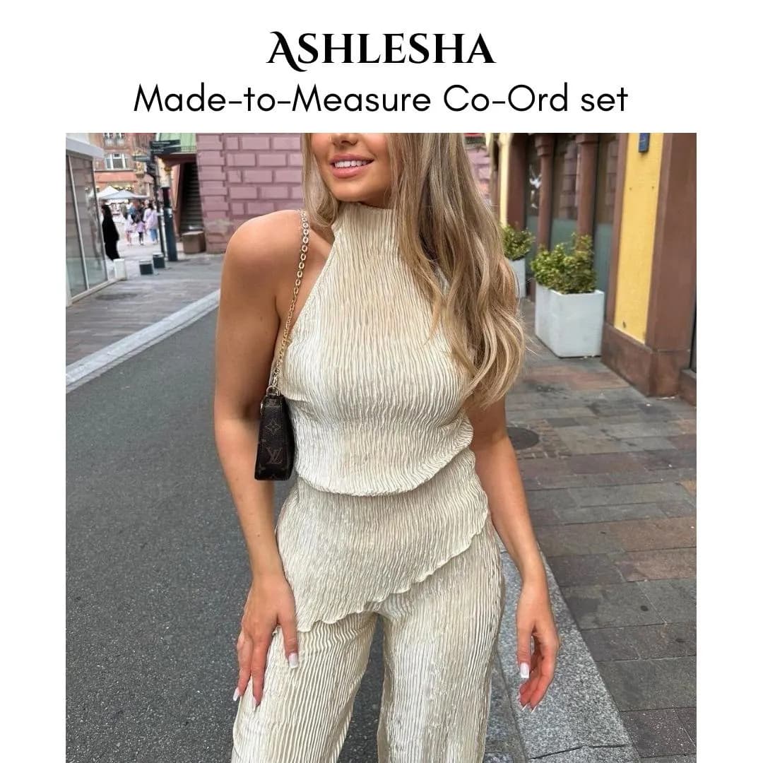 Made-to-Measure Co-ord Set: Wide Leg Trousers, Halter Neck Top (DM me ANY color of your choice)
