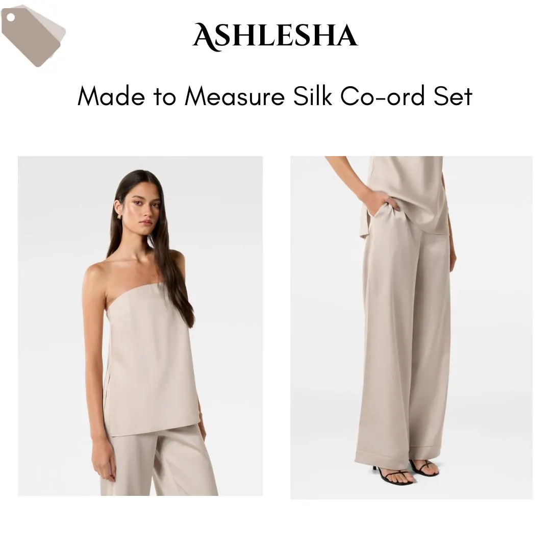 Custom Modal Silk Co-ord Set: Wide Leg Trousers, Strapless/Spaghetti Strap