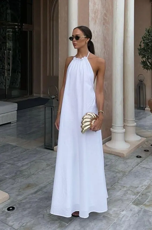 Premium Cotton Dress: Fully Lined, Halter Neck, Open Back - ANY shade of choice, Summer, Beach, Vacation - image 4