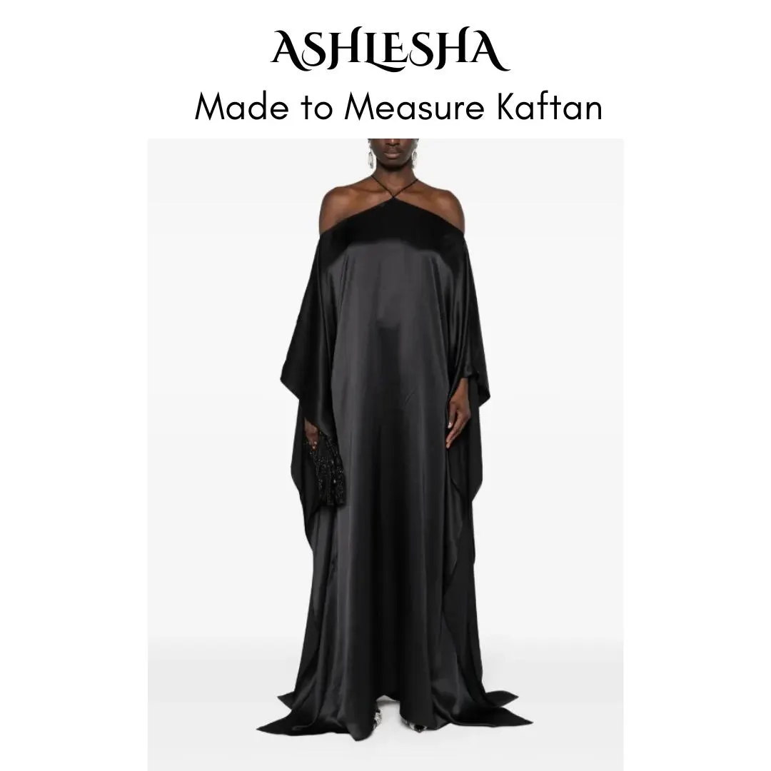 Made-to-Measure Off shoulder Kaftan Styled Dress: Custom Color, Size, Length