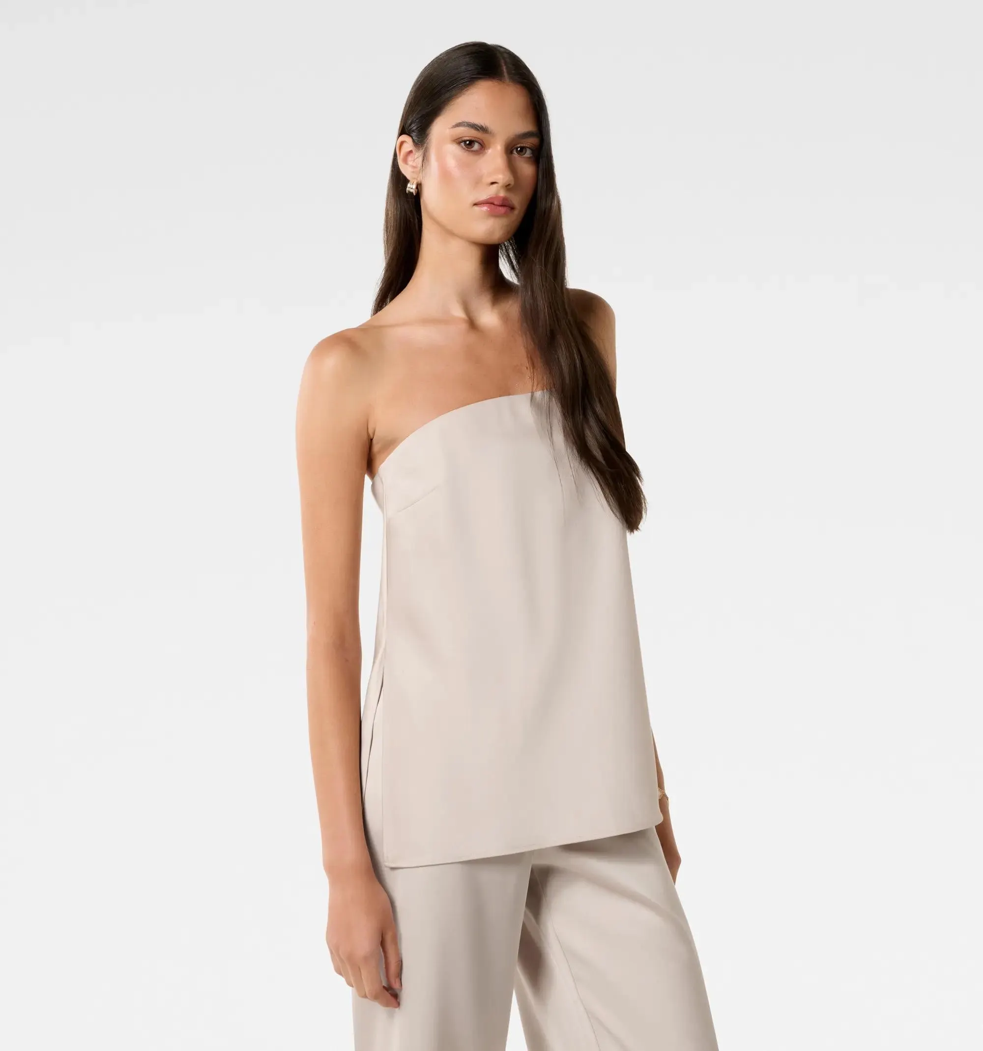 Custom Modal Silk Co-ord Set: Wide Leg Trousers, Strapless/Spaghetti Strap - image 5