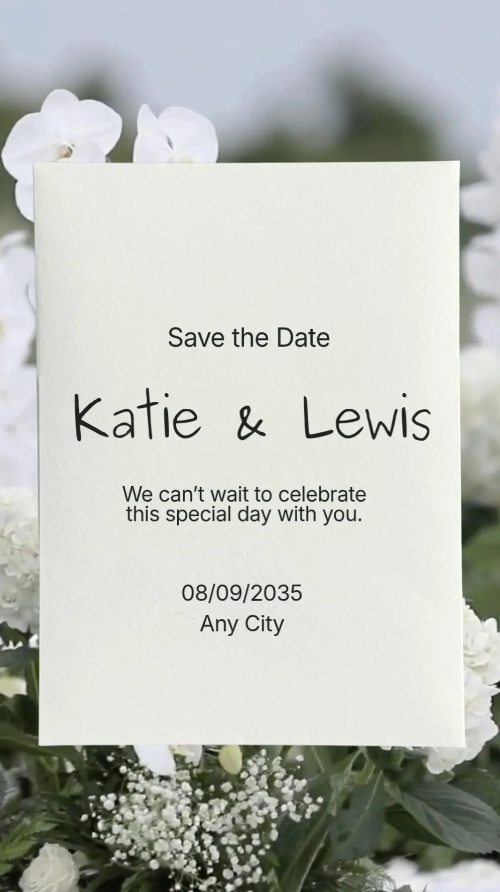 Beige White Animated Wedding Invitation Video, Modern Minimalist eInvite, Instagram Reel Invite