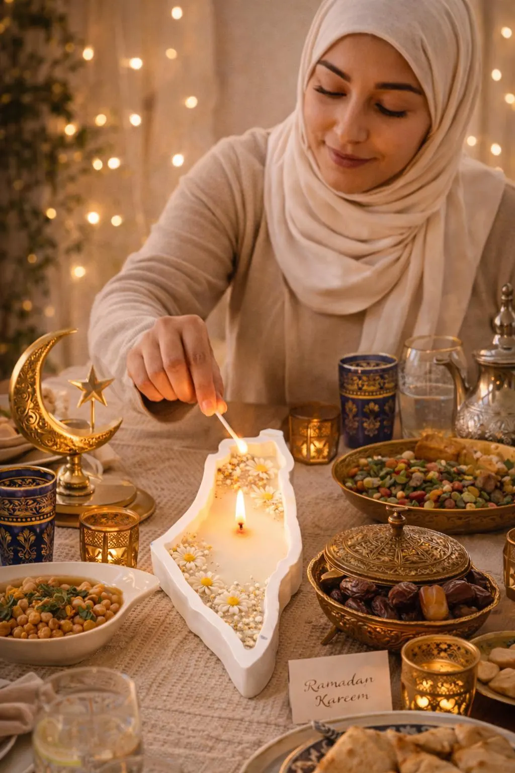 Palestine floral candle – ramadan & eid home decor - image 3