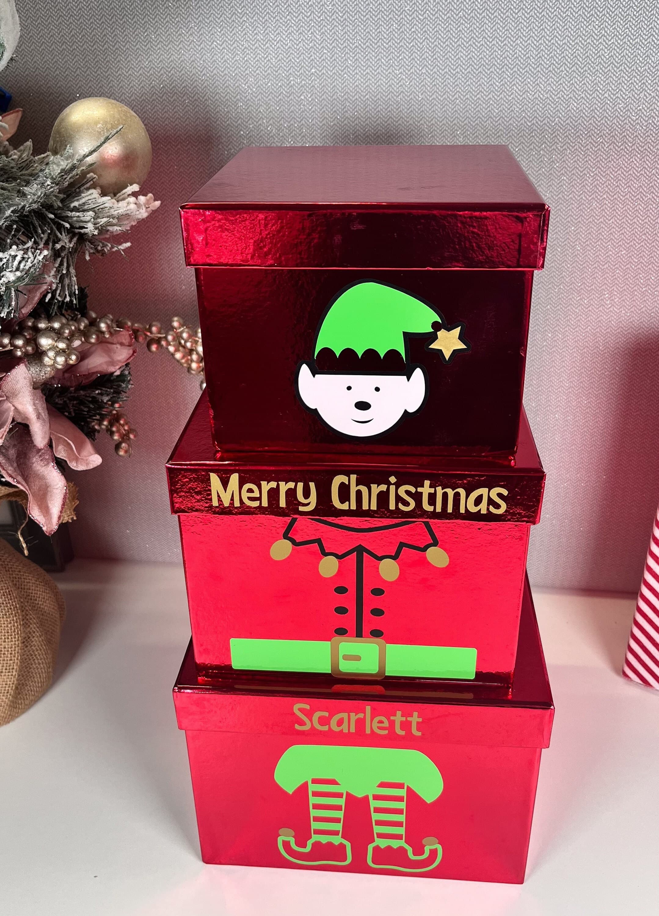 Personalised Stackable Christmas Gift Box, Santa Design - image 3