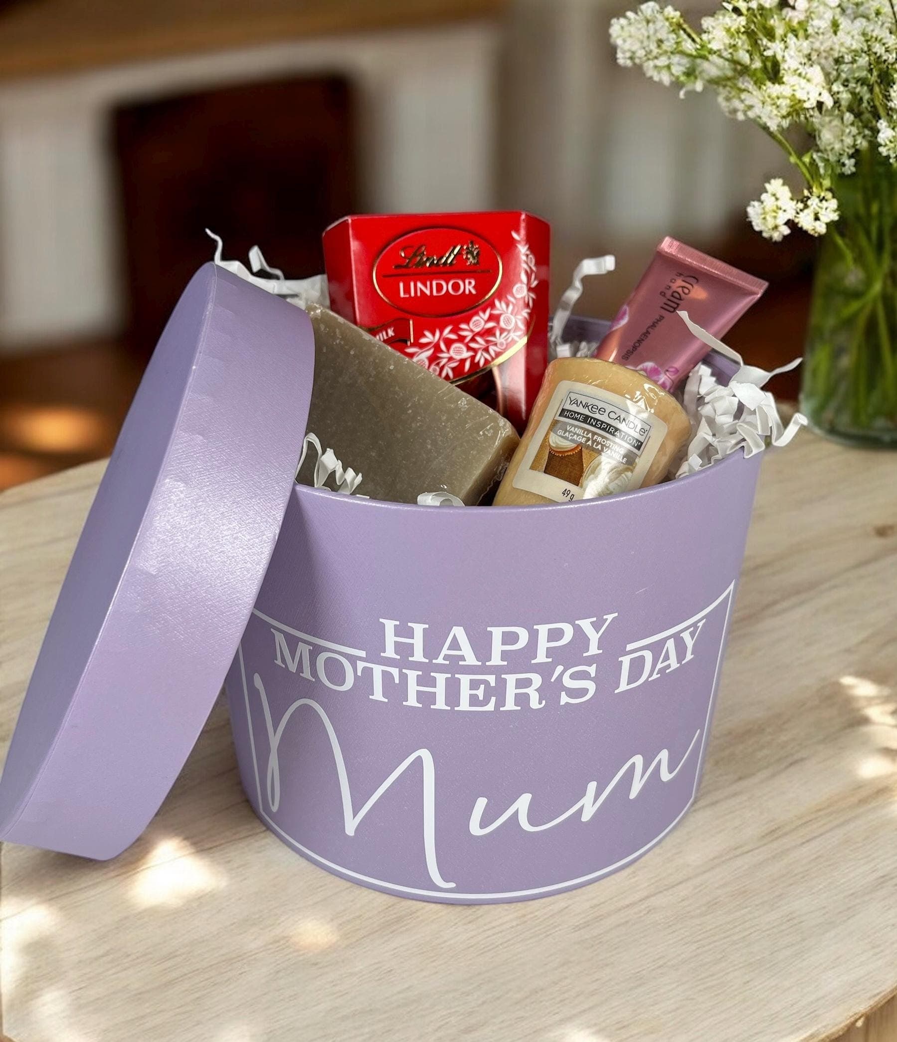Personalised Mother's Day Pamper Gift Box – Candle, Soap & Chocolates
