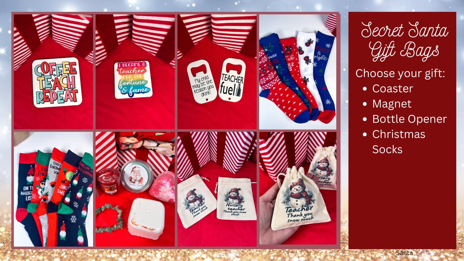 Teacher Christmas Gift Set, Velvet Gift Bag - image 5