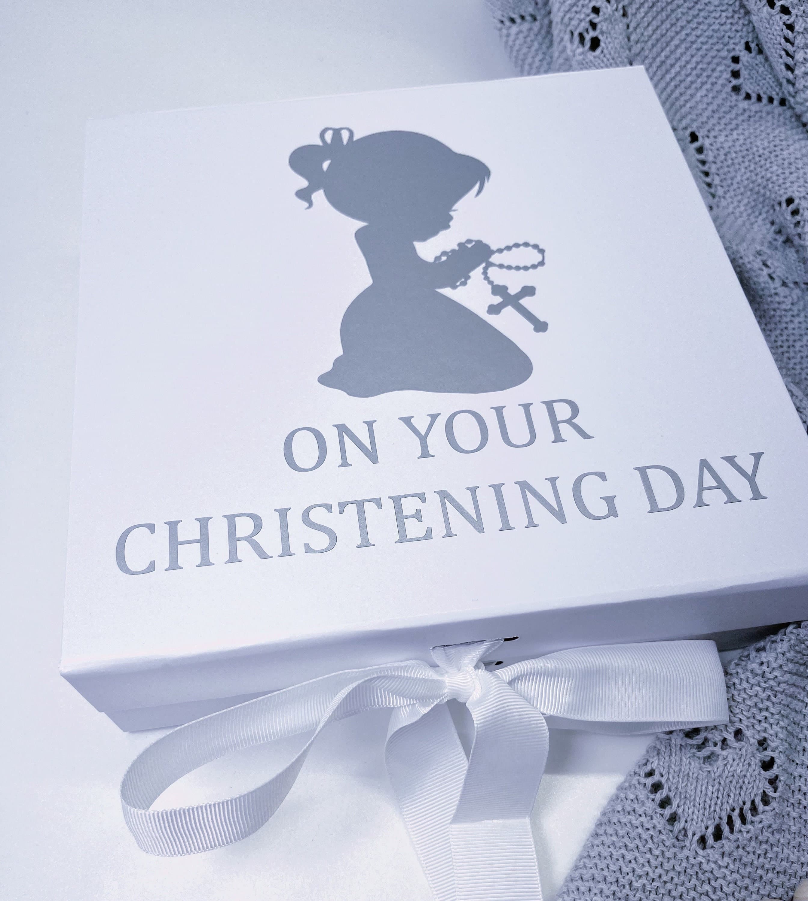 Personalised White Christening Gift Box, Holy Communion Keepsake - image 5