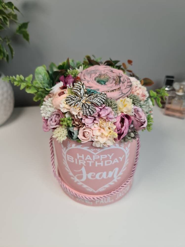 Personalised Birthday Bouquet, Scarf and Brooch Set, Gift for Mum - image 4