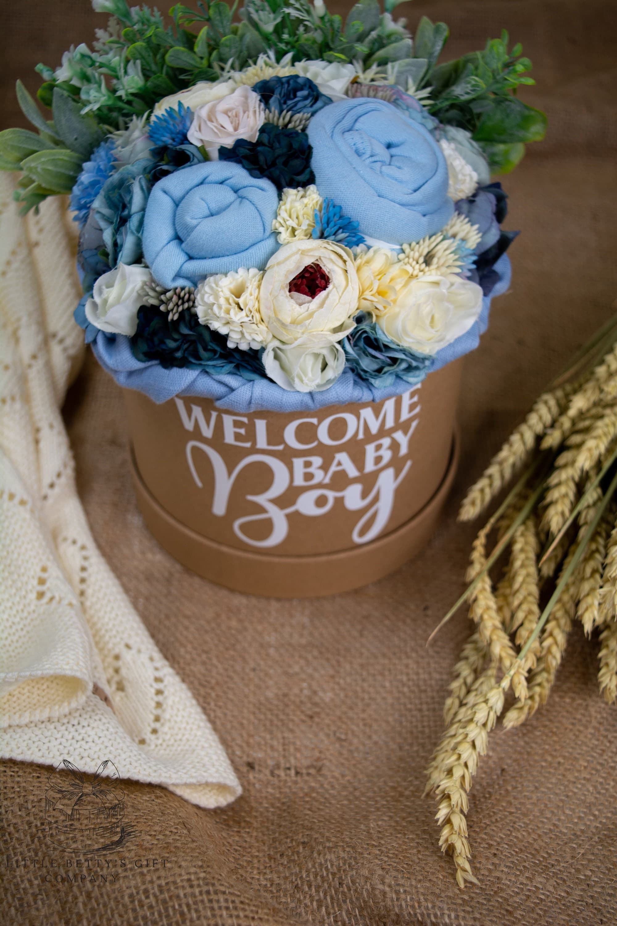 Personalised Baby Clothes Bouquet, Boho Newborn Gift