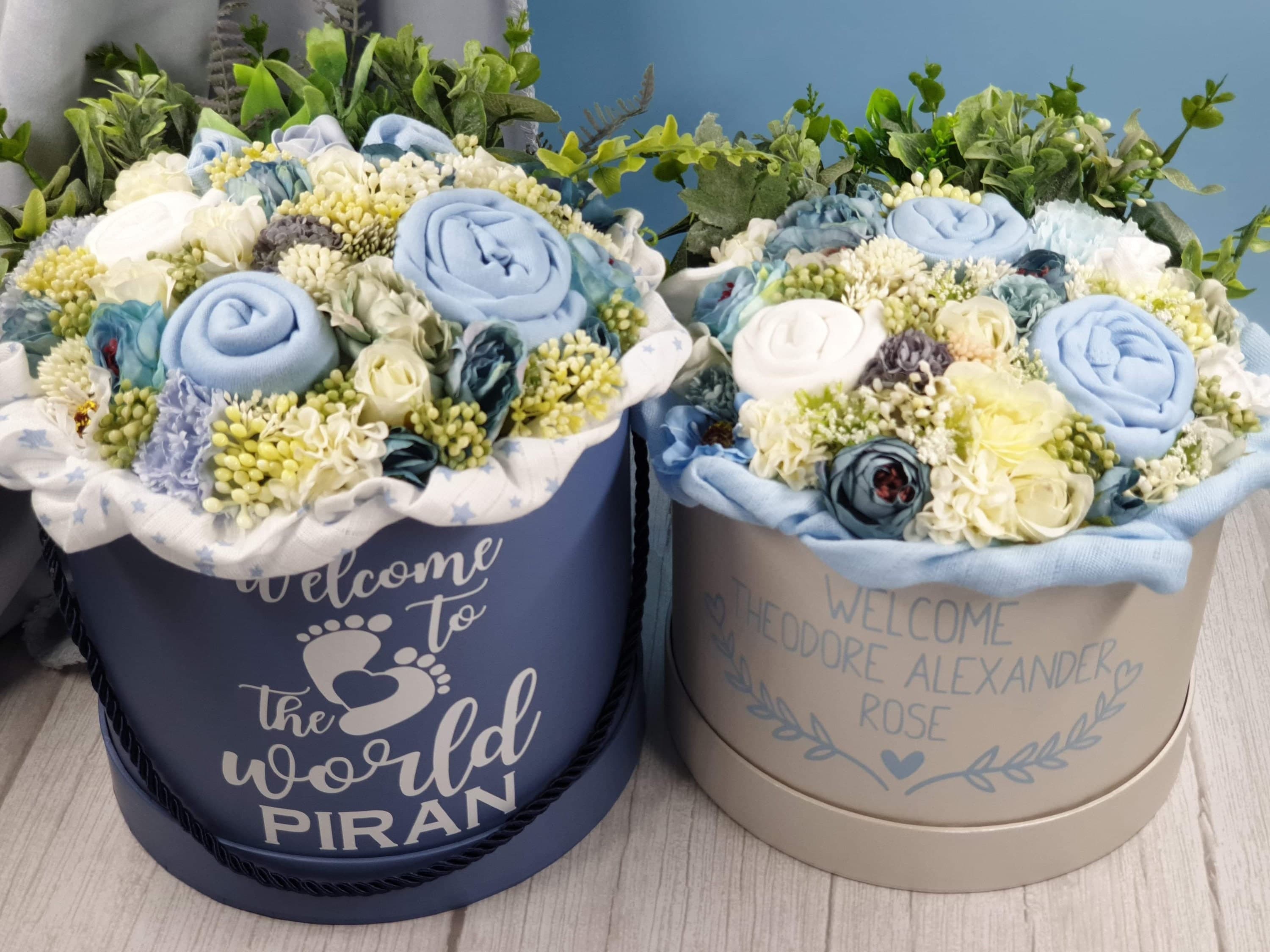 Personalised Baby Clothes Bouquet, Baby Shower Gift, Keepsake Hamper - image 5