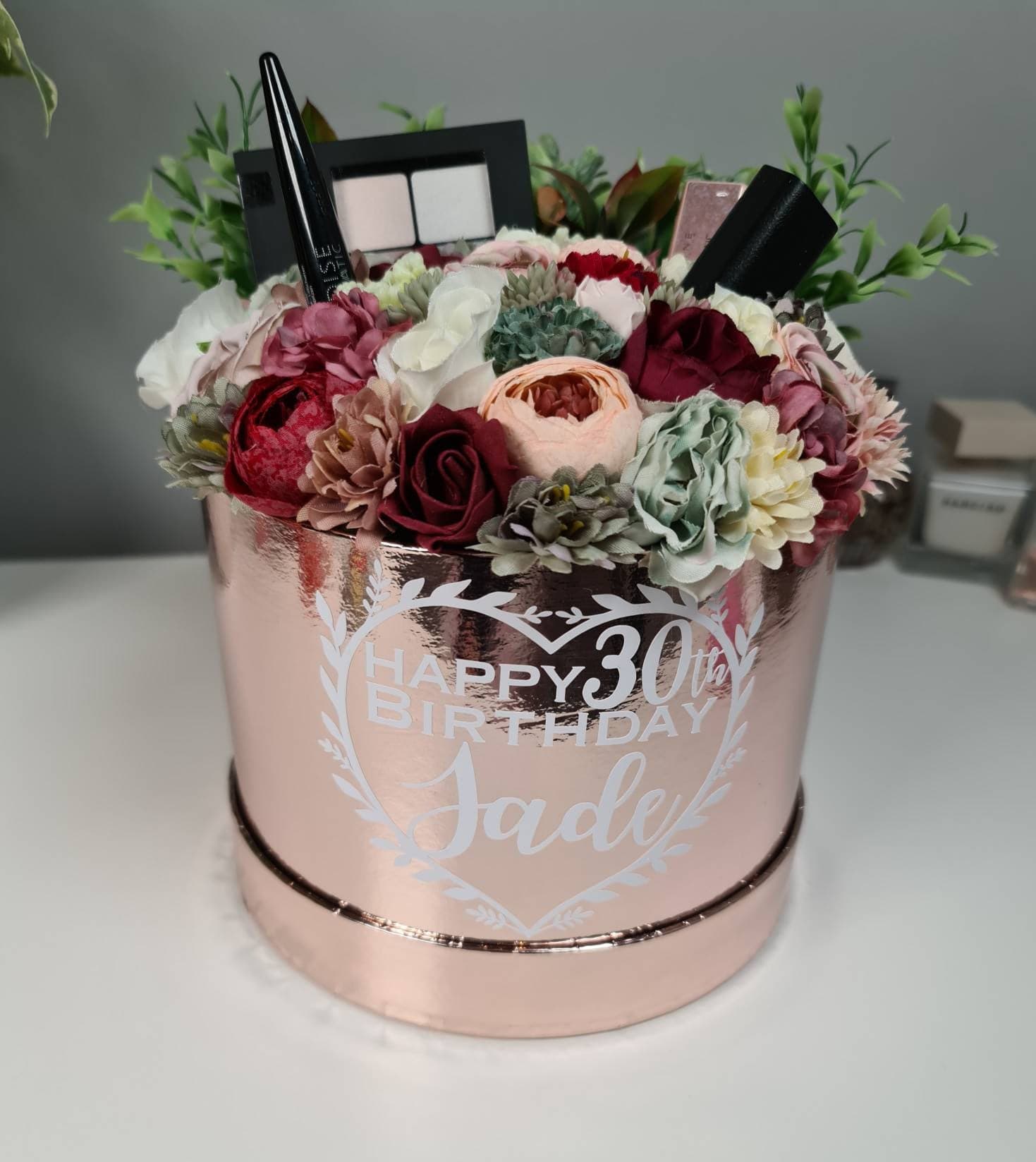 Personalised Makeup Bouquet, Floral Gift Box, Pamper Hamper - image 3
