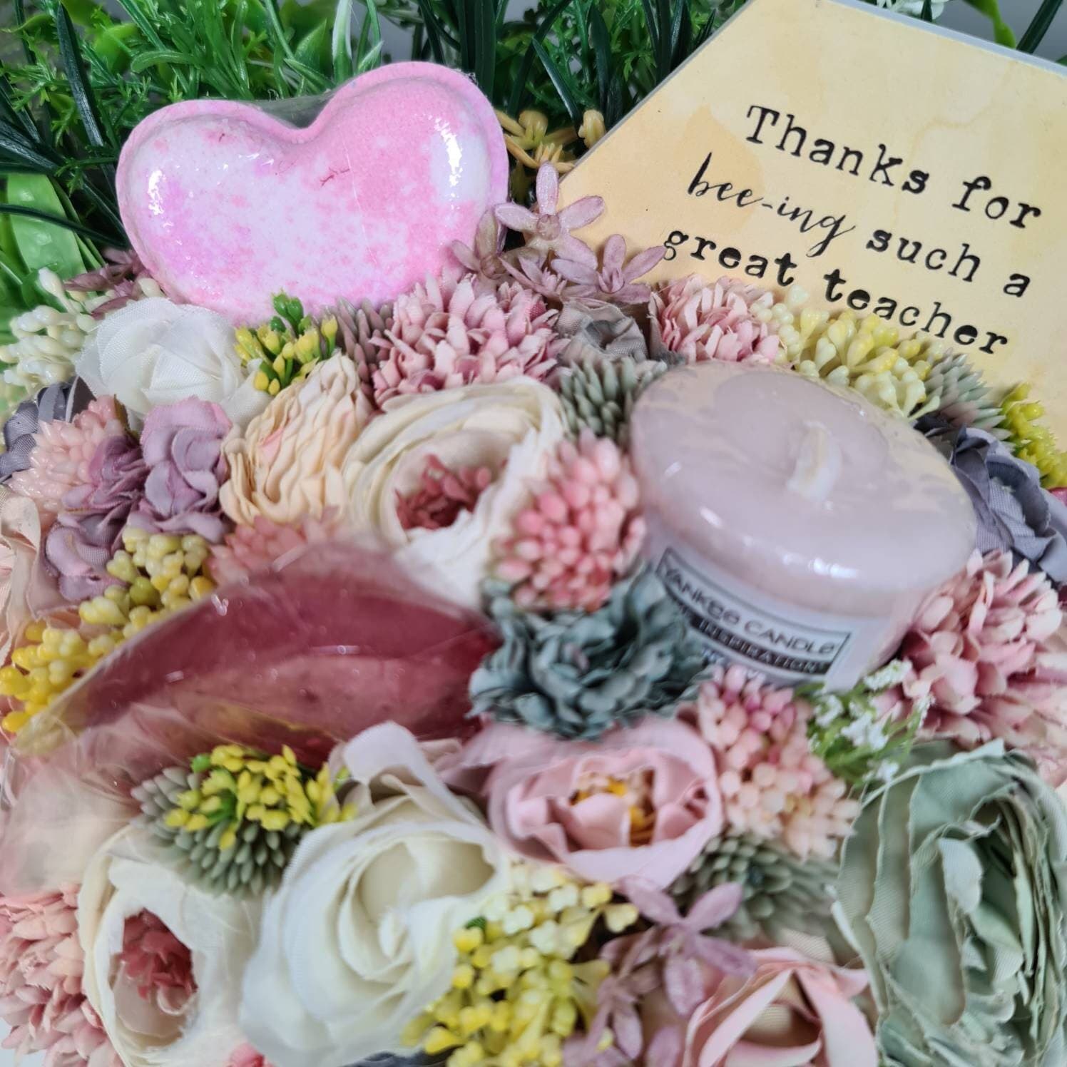 Personalised Teacher Gift Bouquet, Bath Bomb and Candle Set - image 5