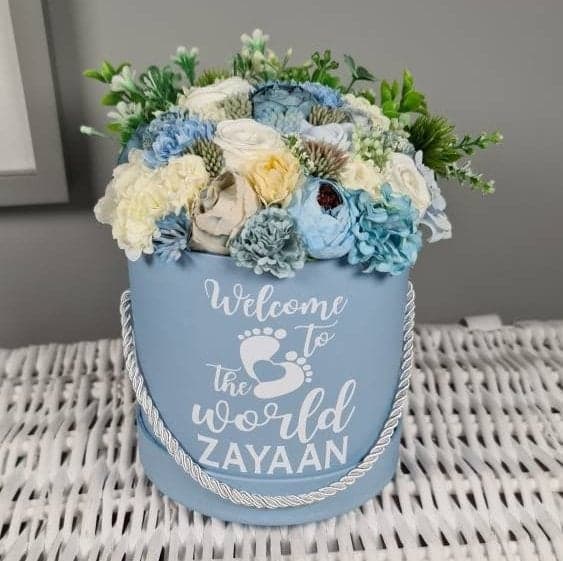 Artificial Floral Bouquet, Personalized Baby Gift, Nursery Decor - image 3