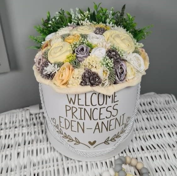 Personalised Baby Clothes Bouquet, Baby Shower Gift, Keepsake Hamper - image 4