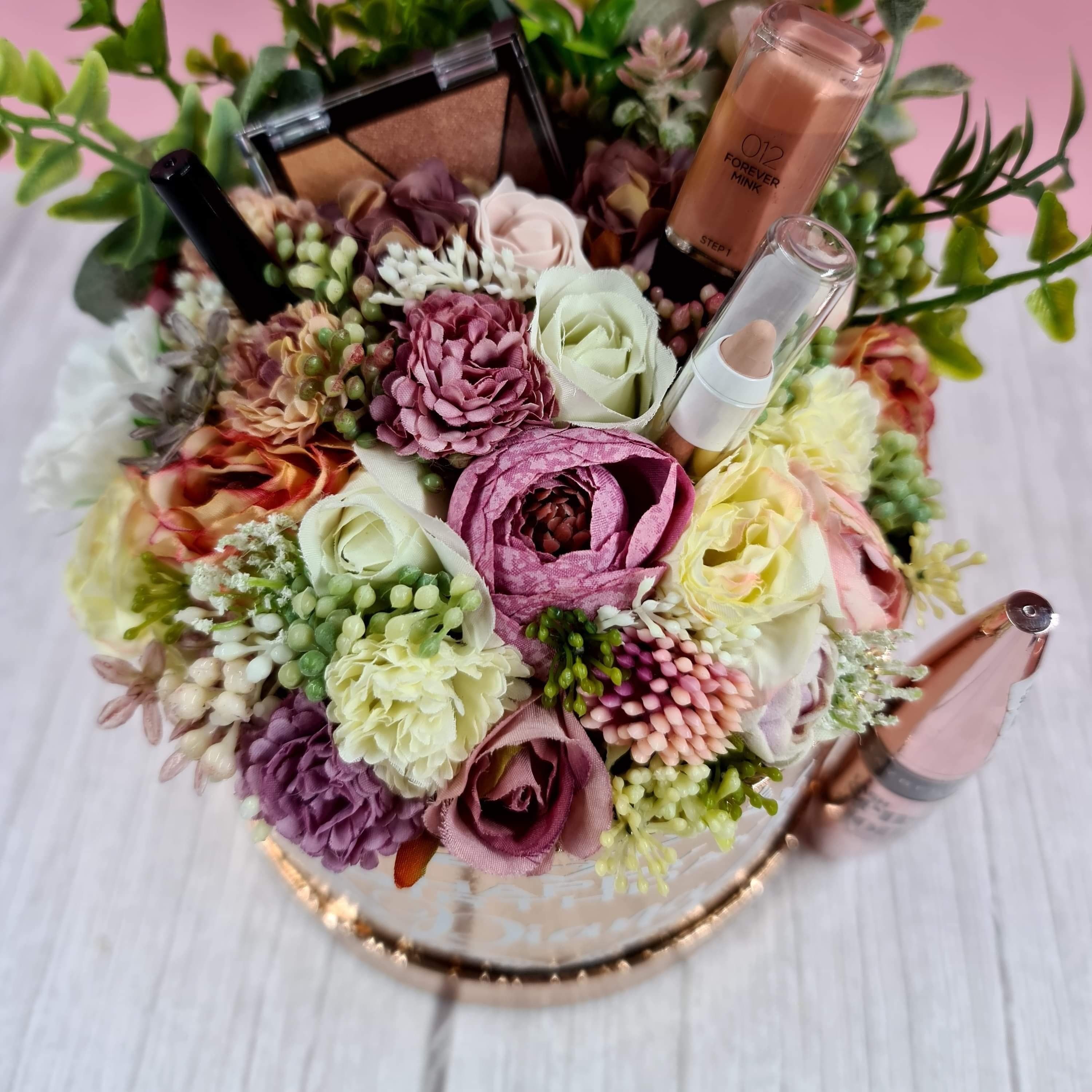 Personalised Makeup Bouquet, Floral Gift Box, Pamper Hamper - image 5