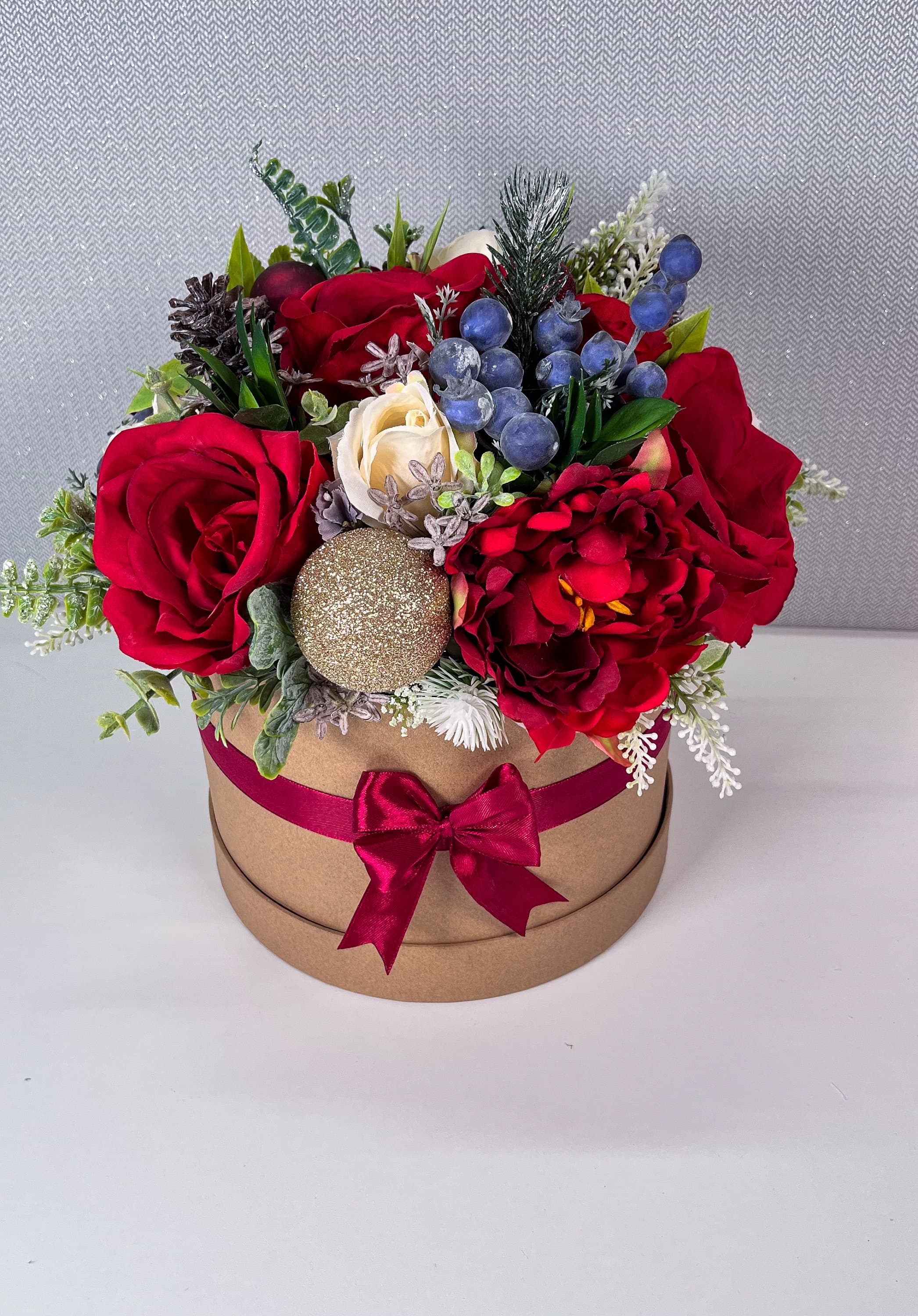 Christmas Floral Display, Candle Table Decoration, Artificial Flowers - image 4