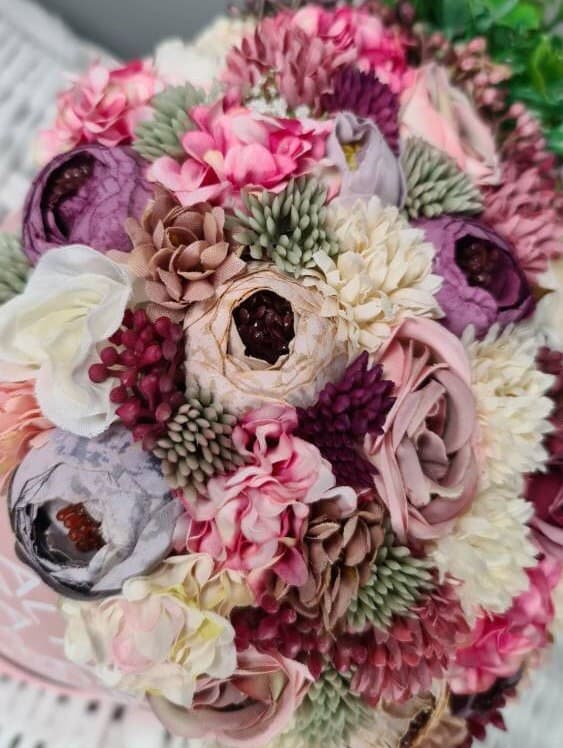 Artificial Floral Bouquet, Personalized Baby Gift, Nursery Decor - image 4