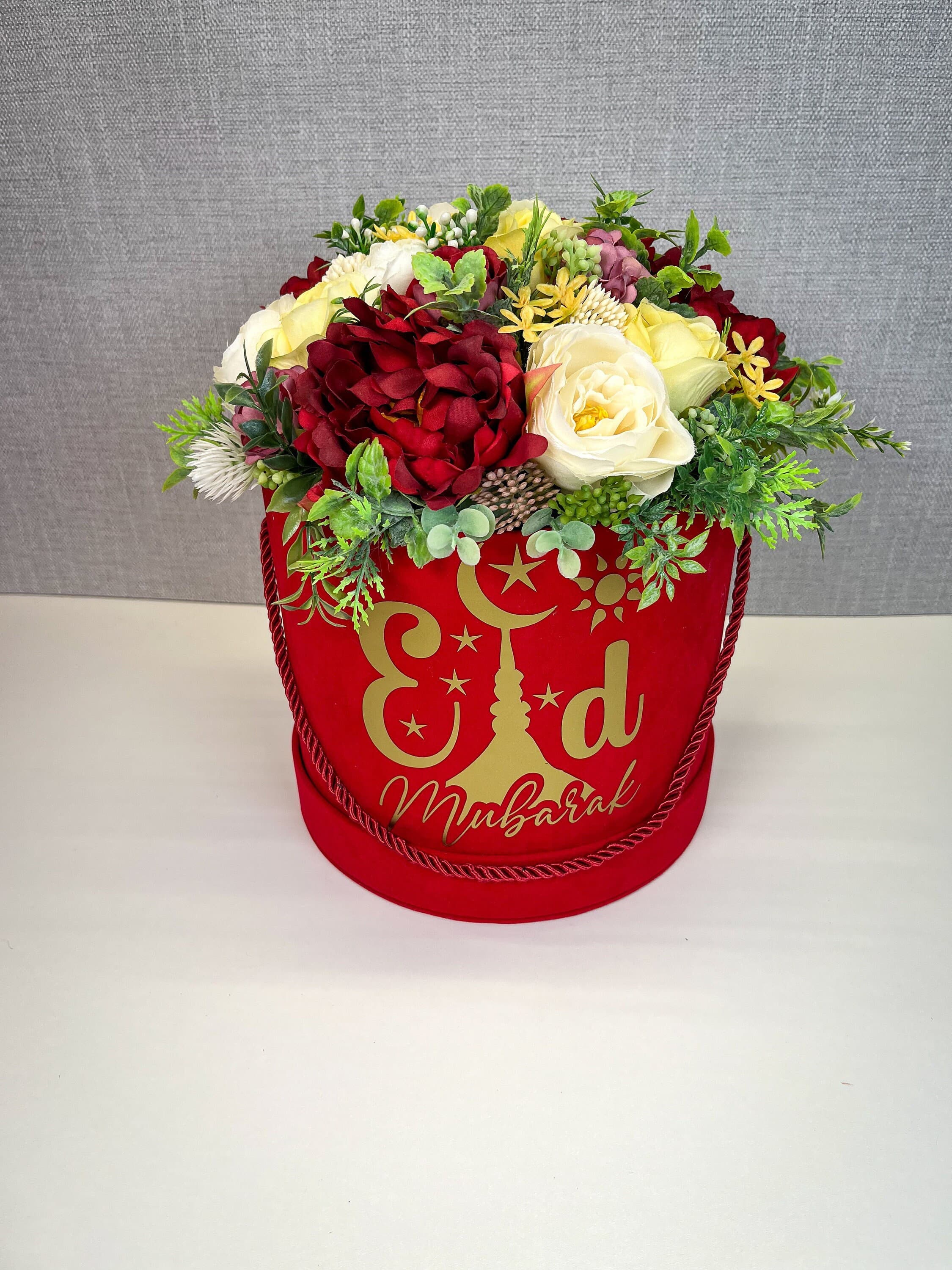 Personalised Eid Mubarak Silk Flower Bouquet, Ramadan Gift