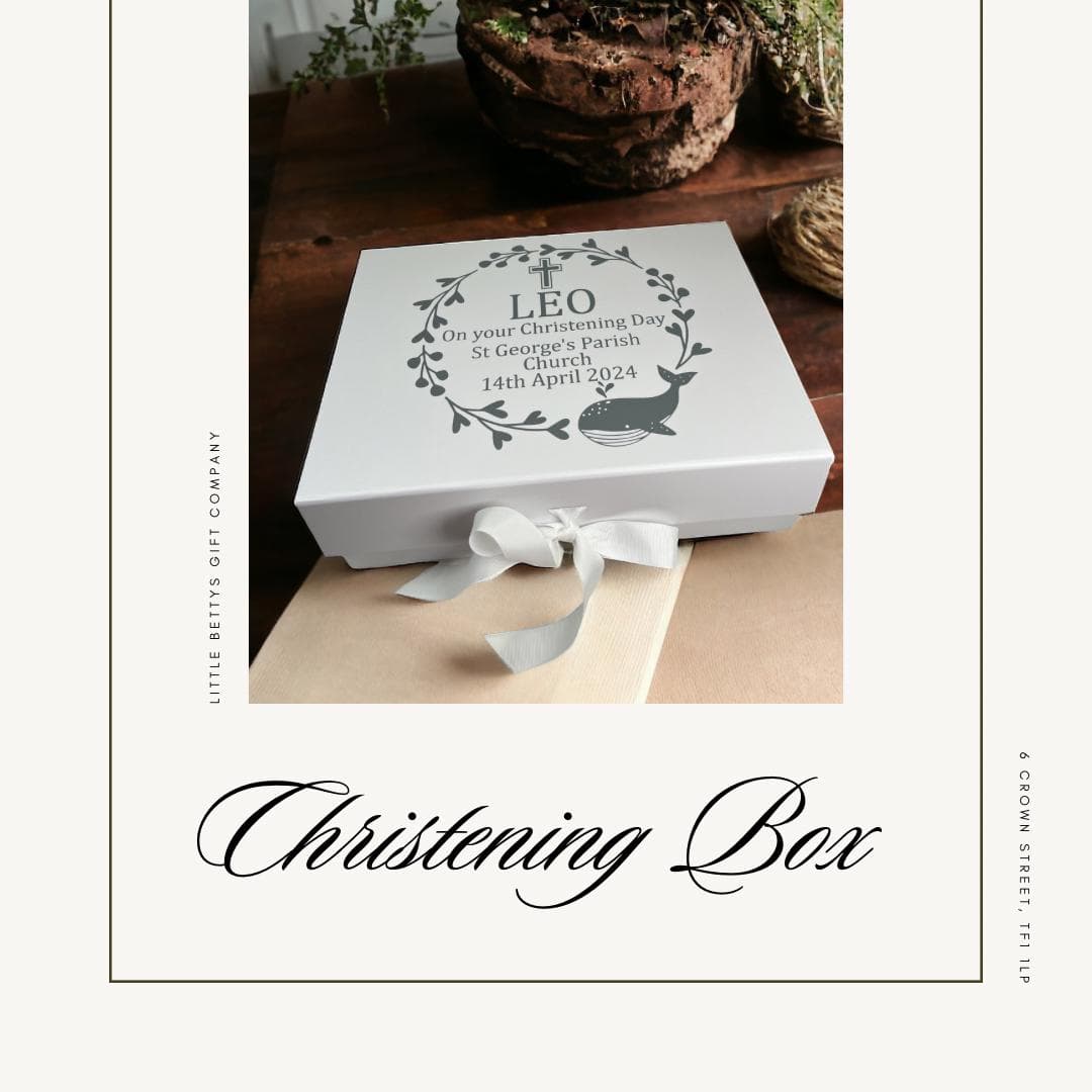 Personalised Christening Gift Box: Whale Design Keepsake Box - image 5