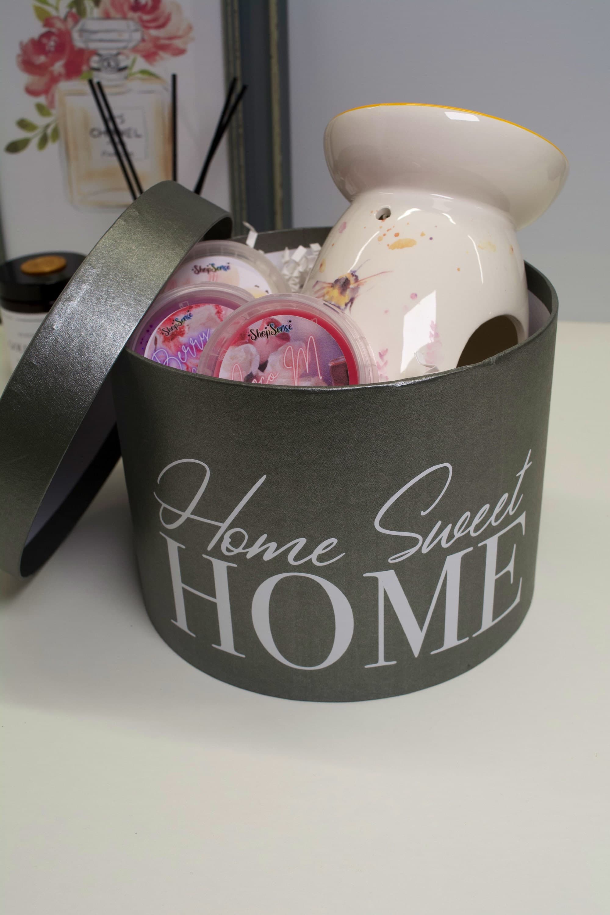 Personalized Wax Melt Burner Gift Set, Home Sweet Home Box - image 3