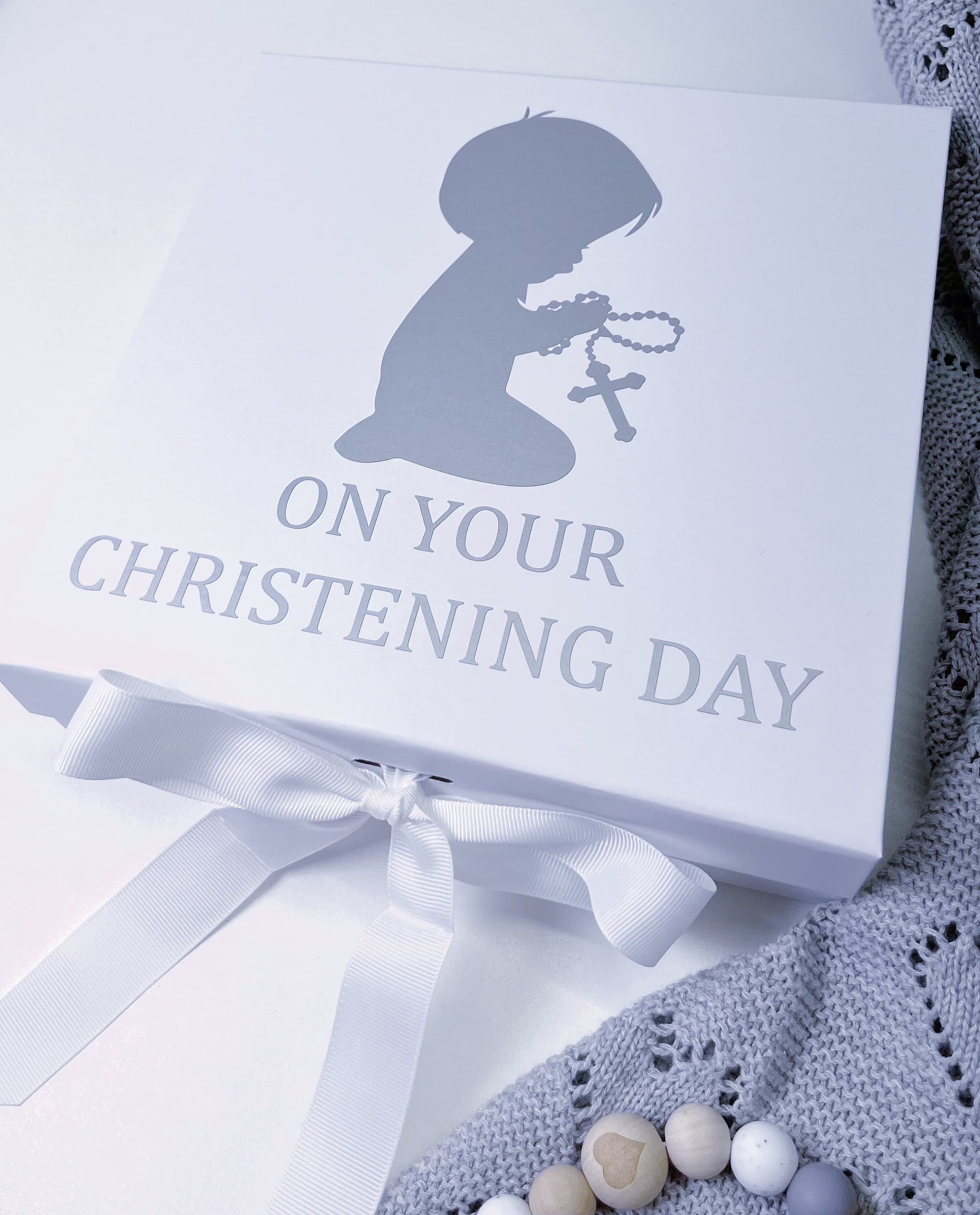 Personalised White Christening Gift Box, Holy Communion Keepsake - image 4