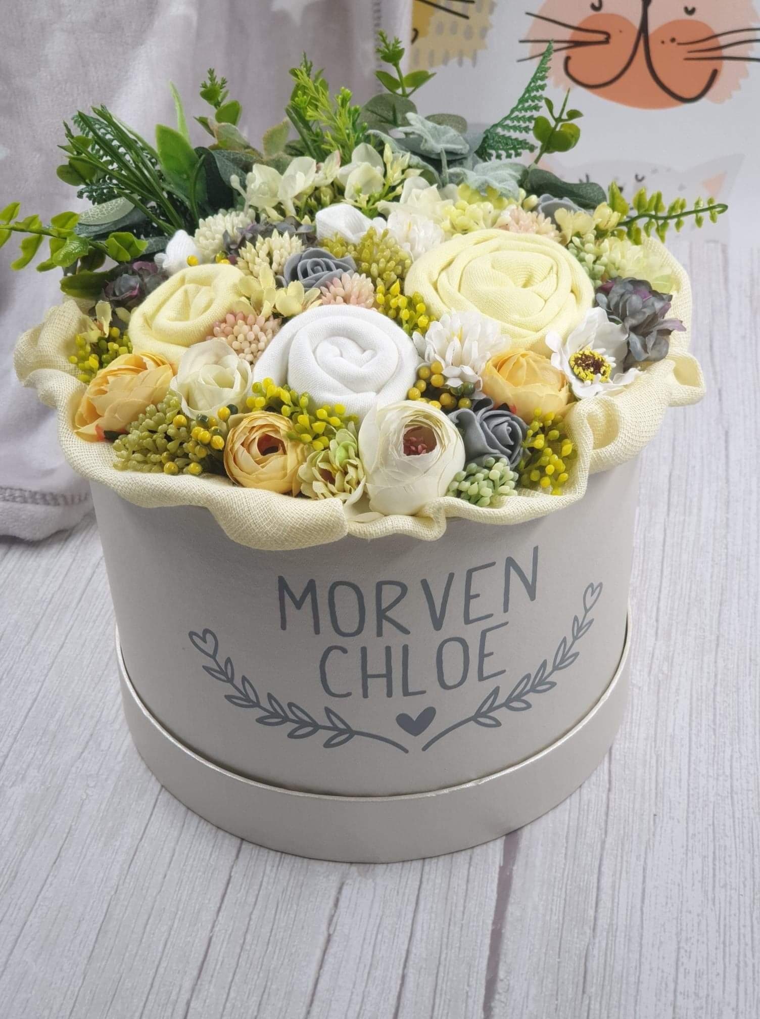 Personalised Baby Clothes Bouquet, Baby Shower Gift, Keepsake Hamper - image 3
