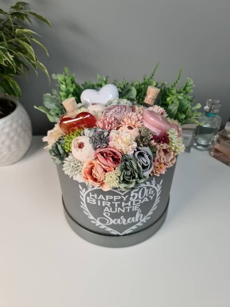 Personalised Floral Gift Box, Bath Bomb Pamper Set - image 4