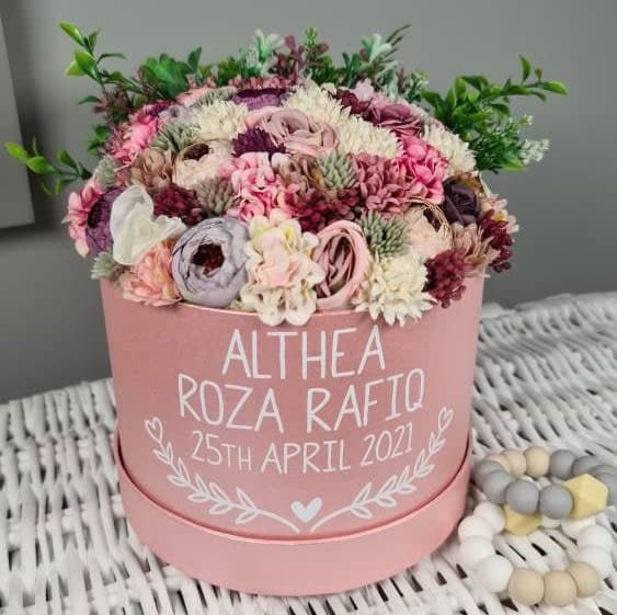 Personalised Silk Flower Baby Bouquet, Nursery Decoration - image 3